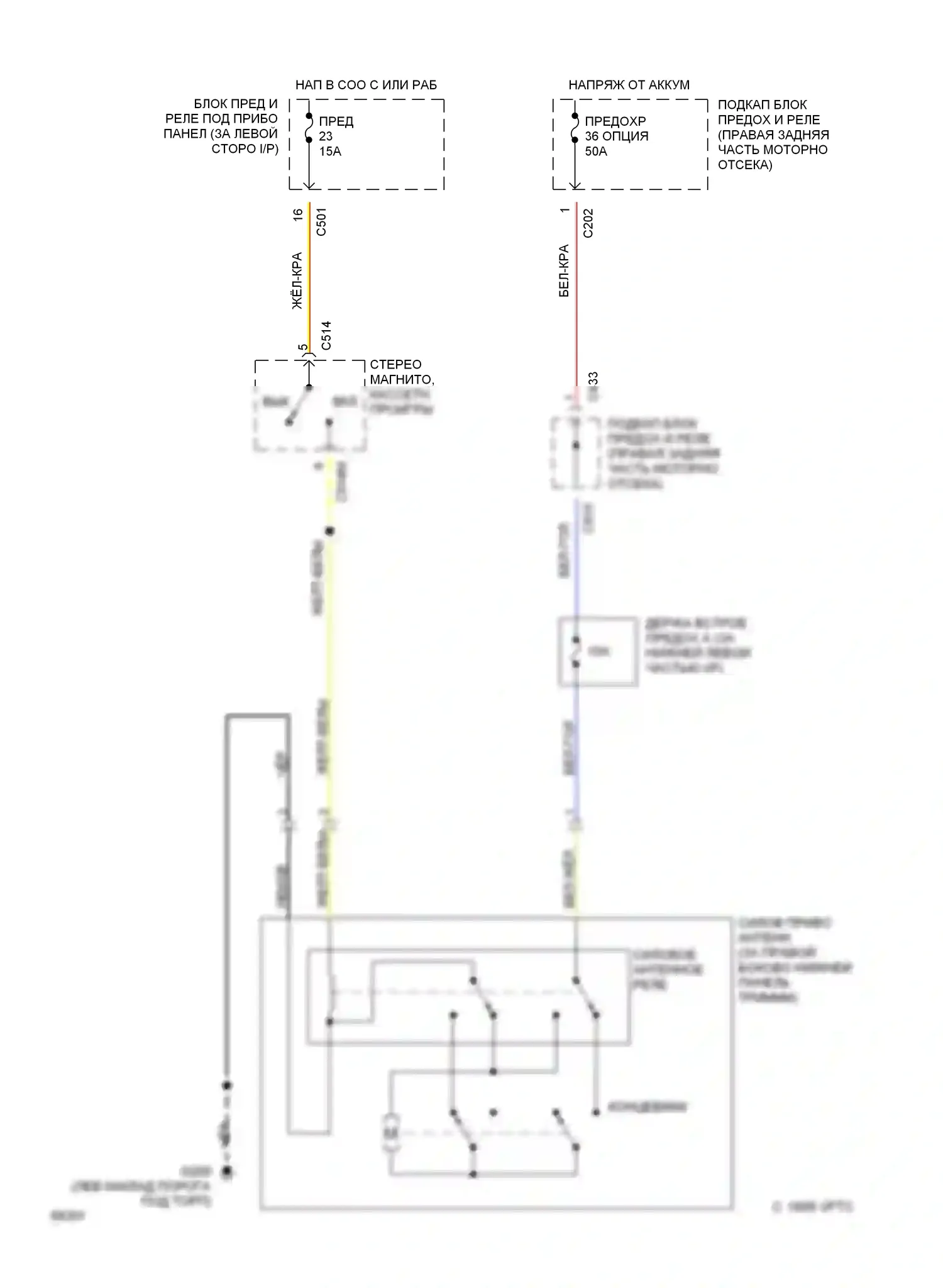 Civic Honda IV (1987-1996): Электросхема силовой антенны 