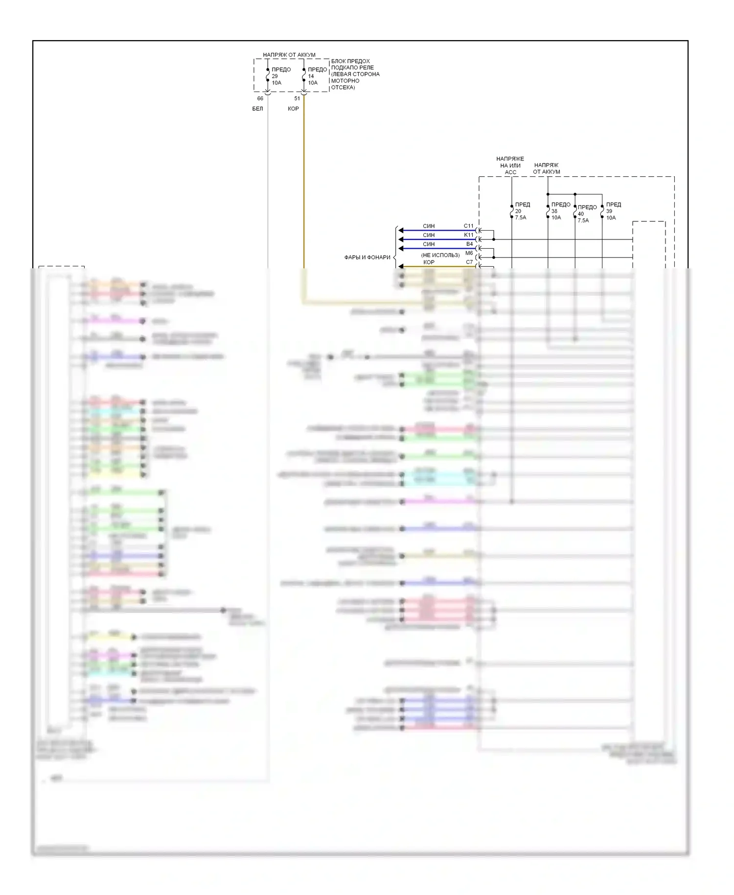 Civic Honda IX рестайлинг (2013-2016): Электросхема блоков управления кузовом, за исключением гибридного (2 из 2) 