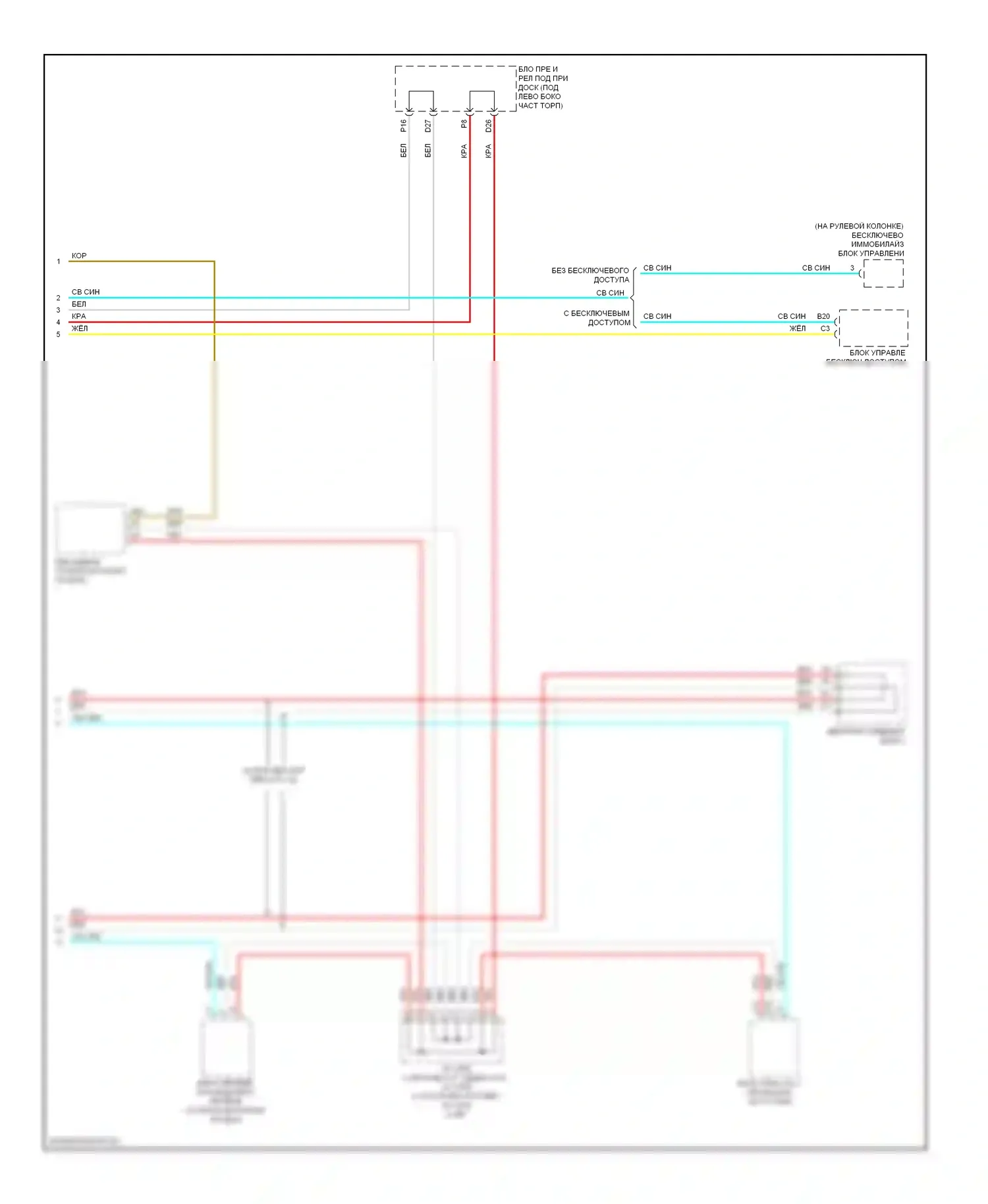 Civic Honda IX рестайлинг (2013-2016): Электросхема диагностического разхъема, за исключением гибридного (2 из 2) 