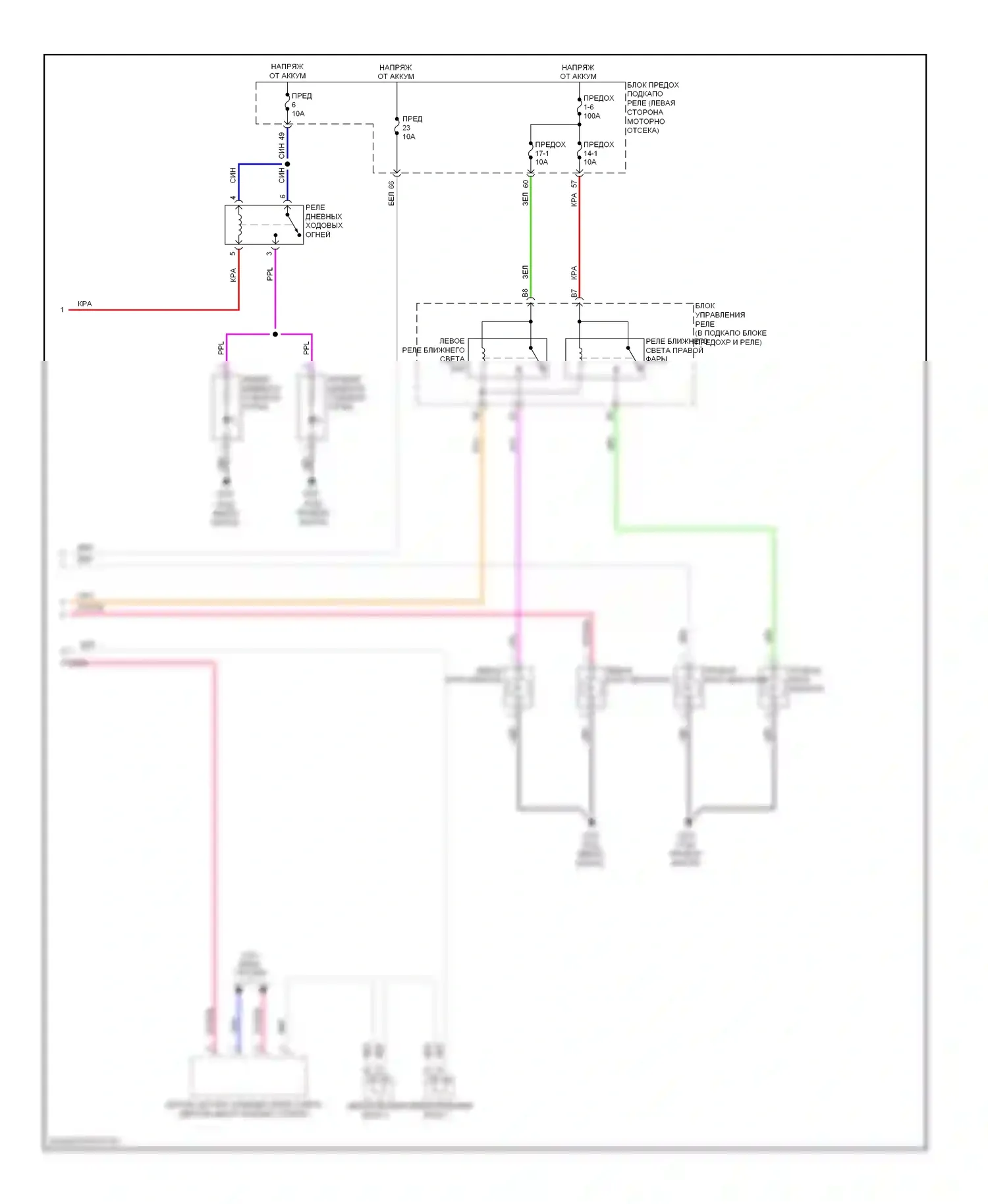 Civic Honda IX рестайлинг (2013-2016): Электросхема фар, гибрид (2 из 2) 