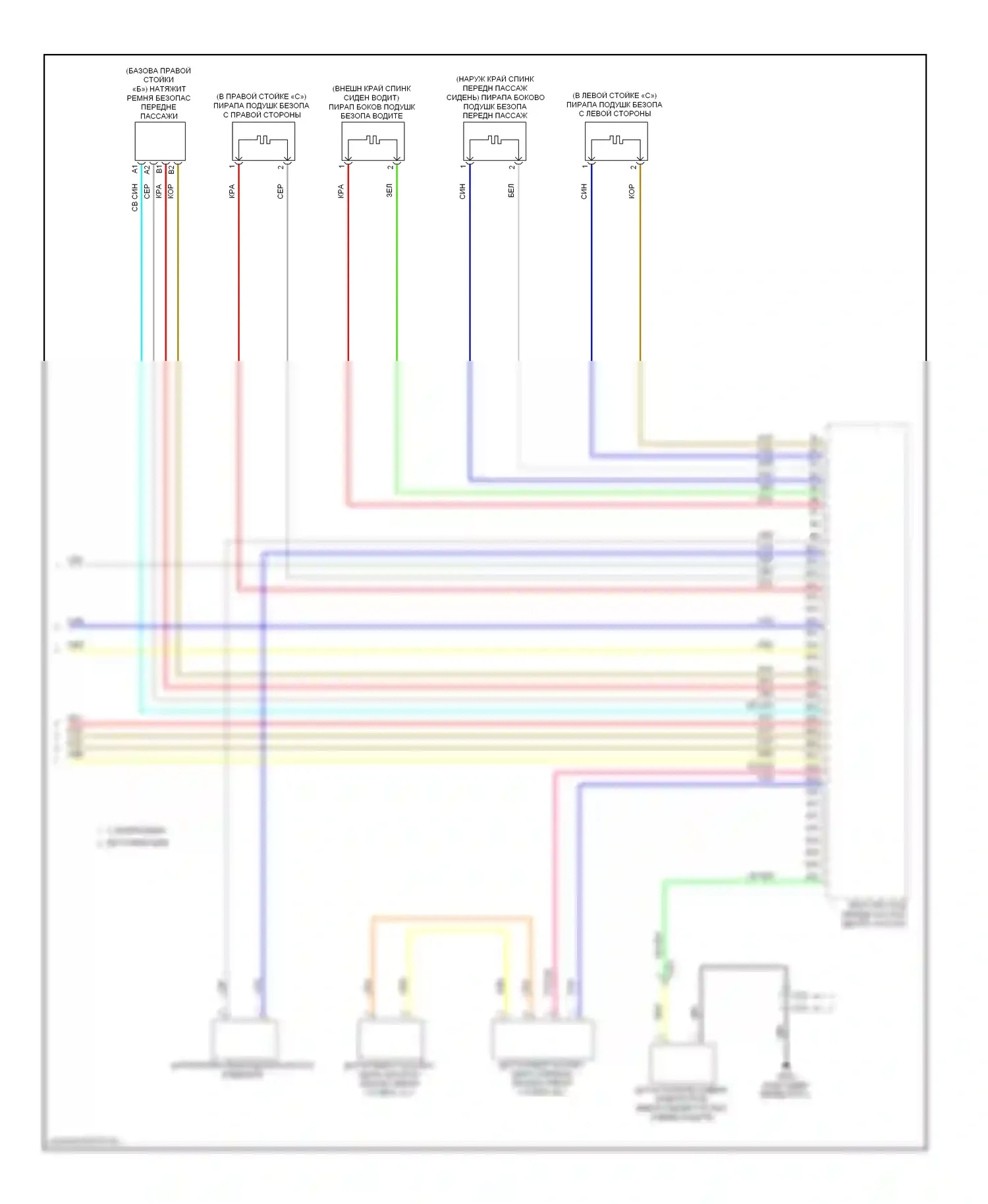 Civic Honda IX рестайлинг (2013-2016): Электросхема подушек безопасности, гибридная (4 из 4) 
