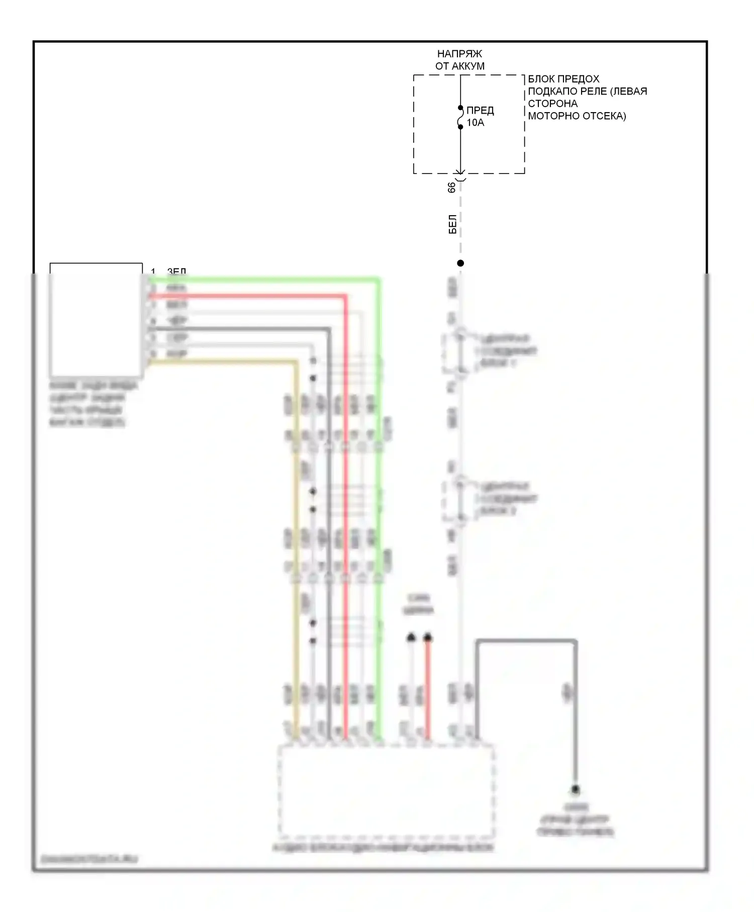 Civic Honda IX рестайлинг (2013-2016): Электросхема камеры заднего вида, гибрид без навигации 