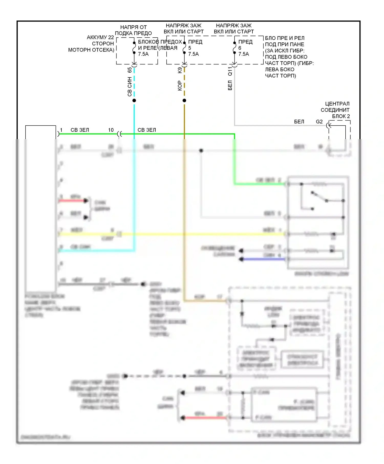 Civic Honda IX рестайлинг (2013-2016): Электросхема сигнализации о выезде с полосы движения 