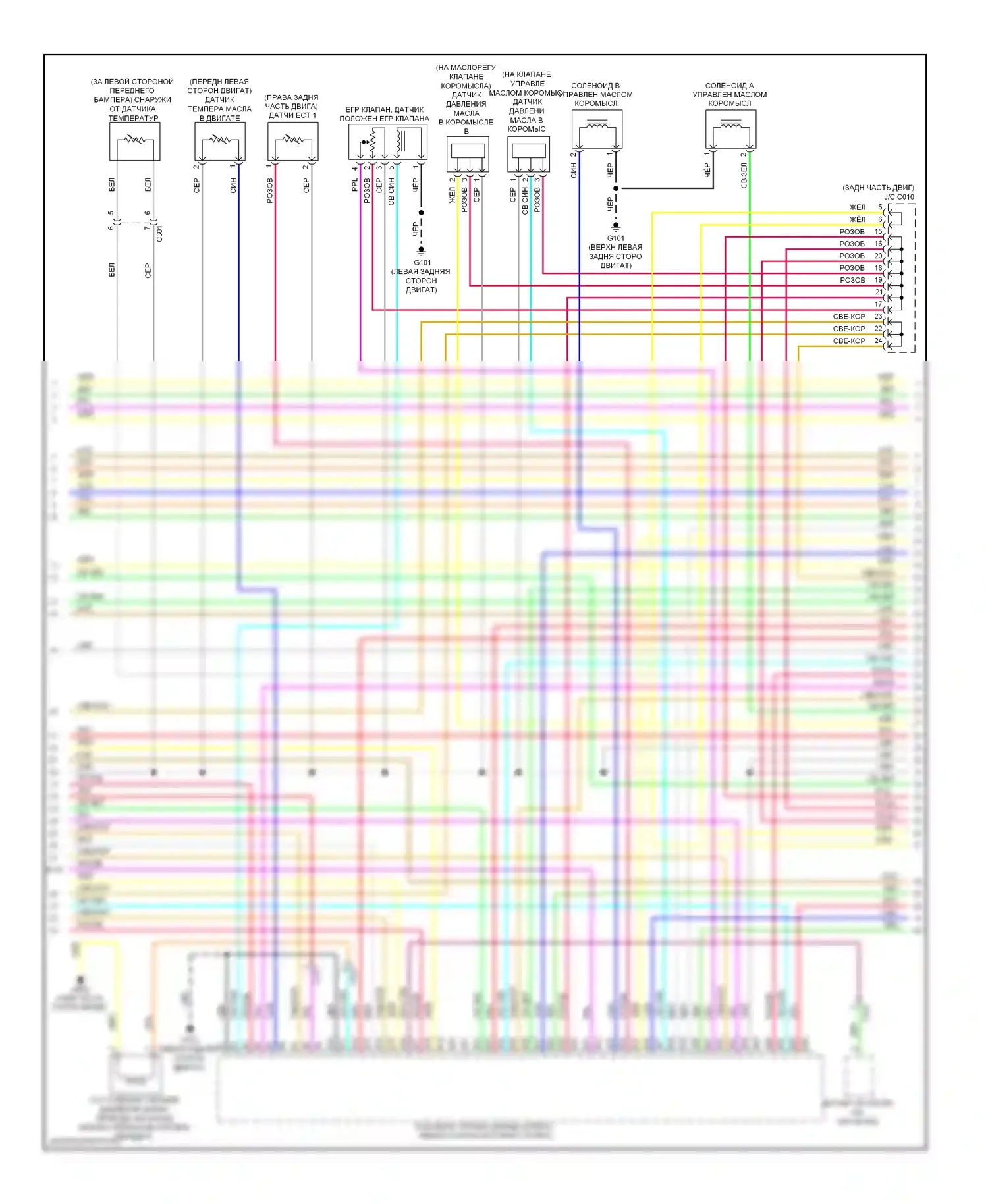 Civic Honda IX (2011-2015): Электросхема двигатель 1.5л гибрид, электросхема органов управления двигателем (3 из 5) 