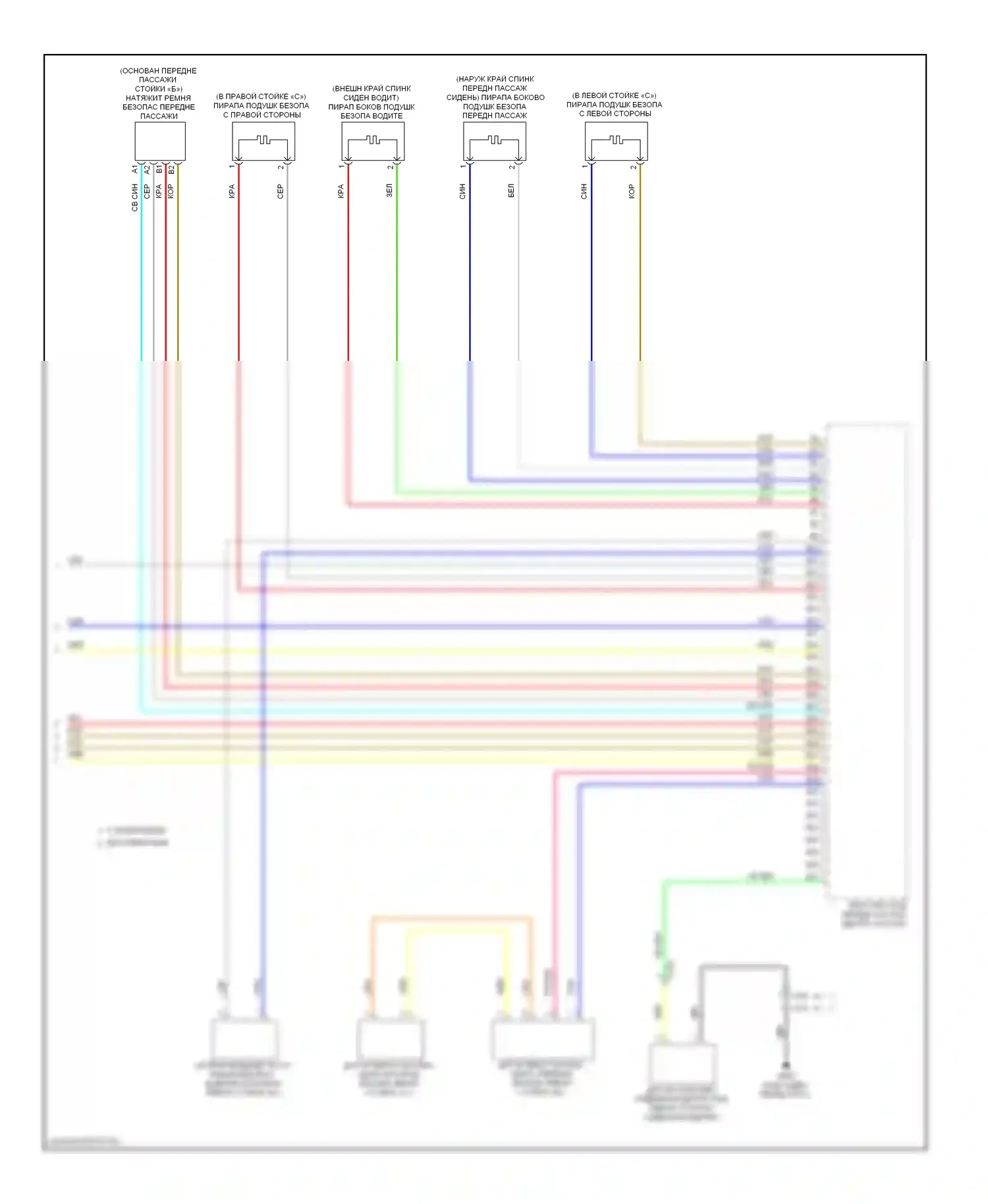 Civic Honda IX (2011-2015): Электросхема подушек безопасности, гибридная (4 из 4) 