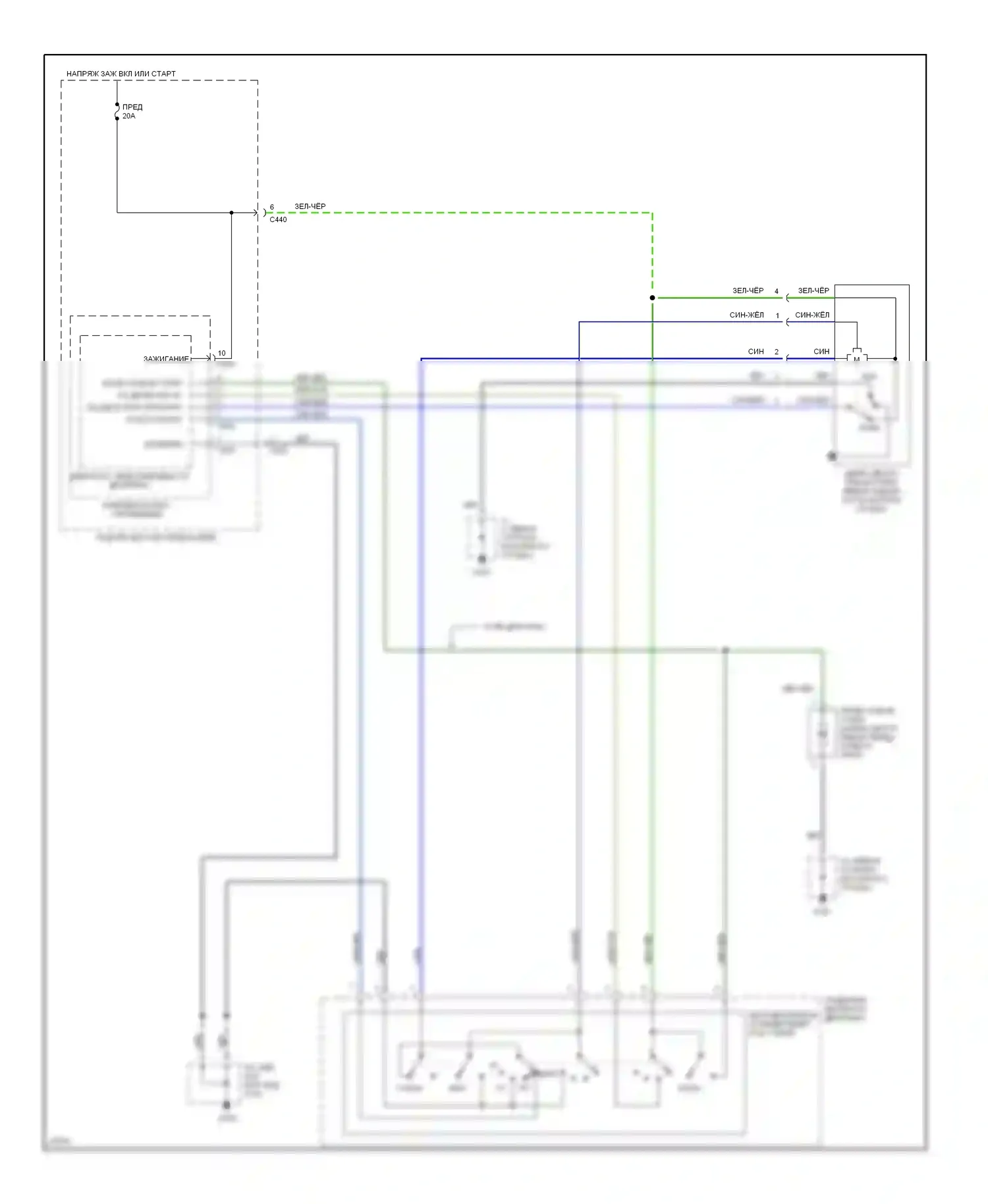 Civic Honda V (1991-1997): Электросхема передних дворников и омывателей 