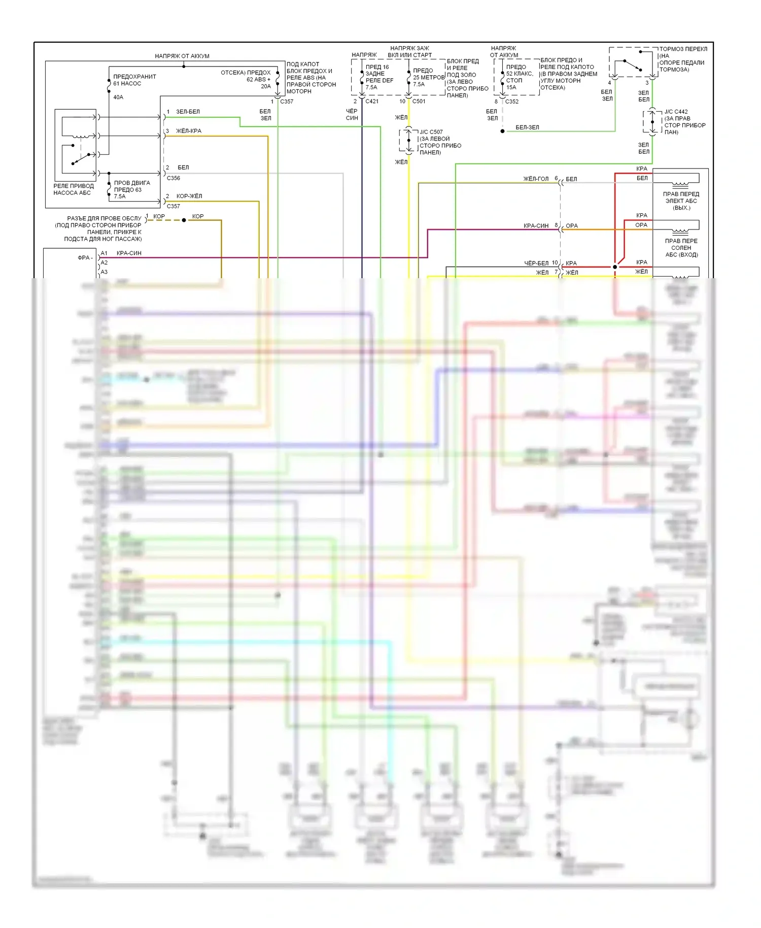 Civic Honda VI (1995-2002): Электросхемы антиблокировочной системы abs 