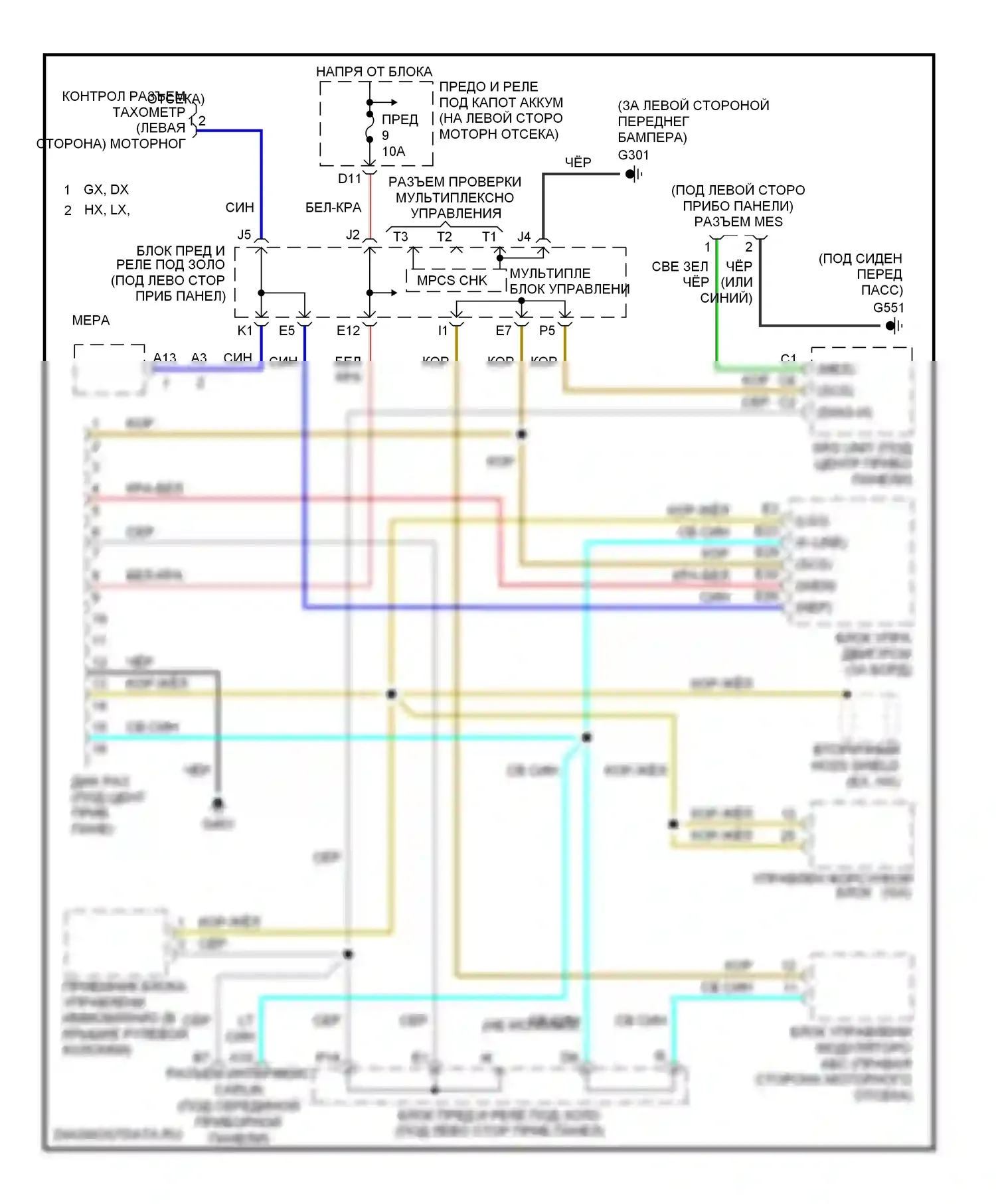 Civic Honda VII рестайлинг (2003-2006): Can шина электросхема, за исключением хэтчбека и гибрида 
