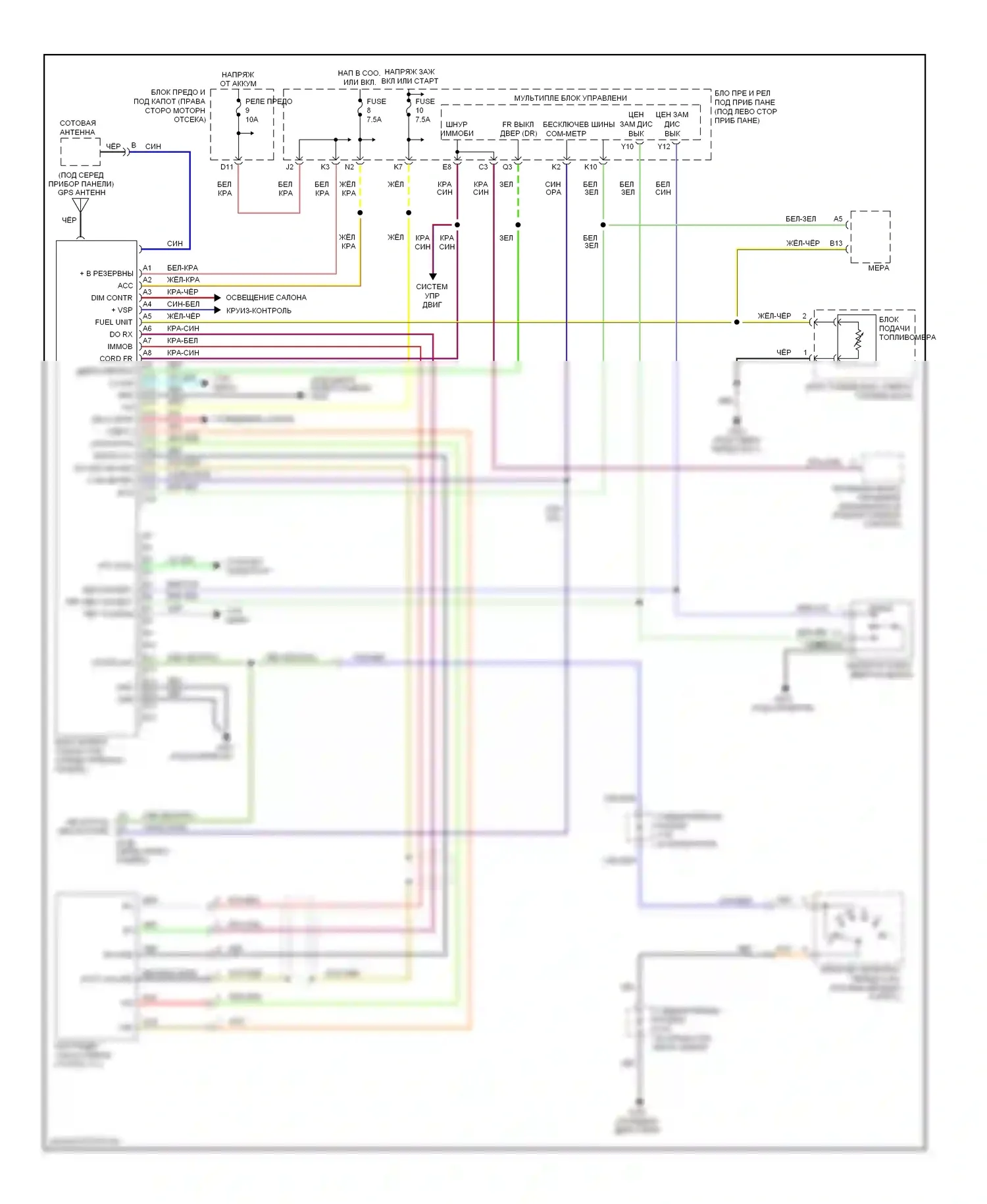 Civic Honda VII рестайлинг (2003-2006): Электросхема карлина, кроме гибридного 