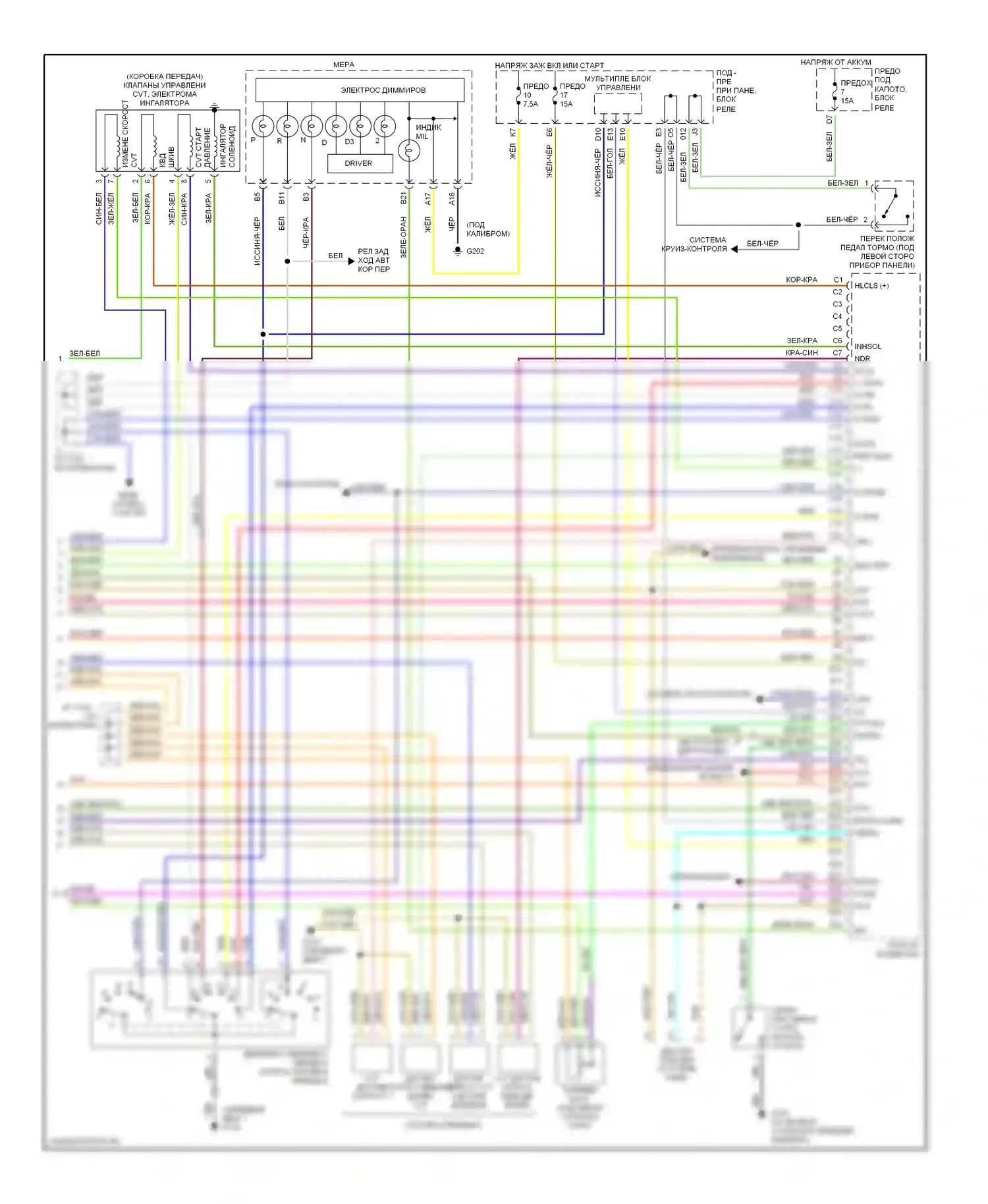 Civic Honda VII (2000-2003): Электросхема двигателя 1.7ls, gx (3 из 3) 