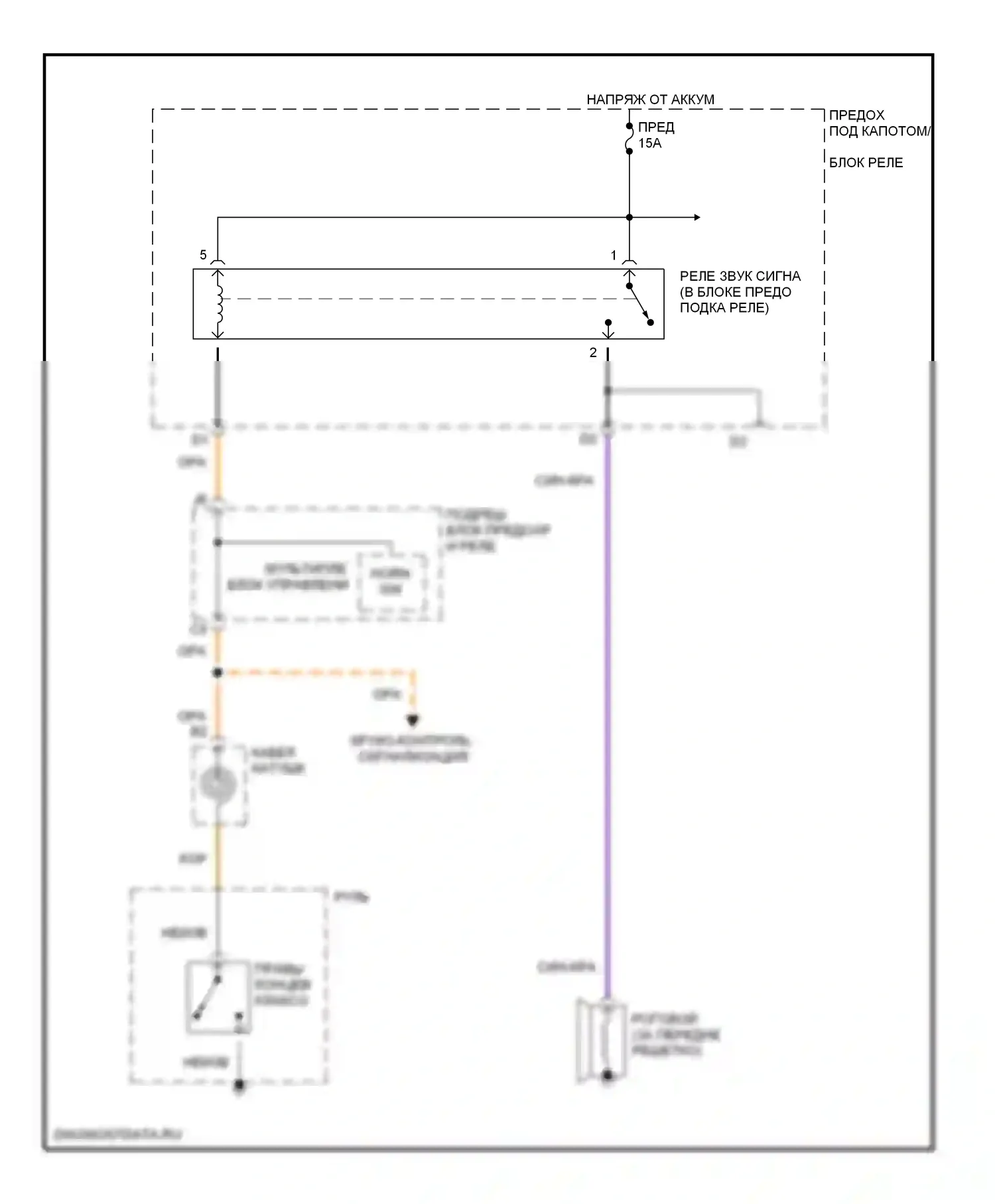Civic Honda VII (2000-2003): Электросхема клаксона 