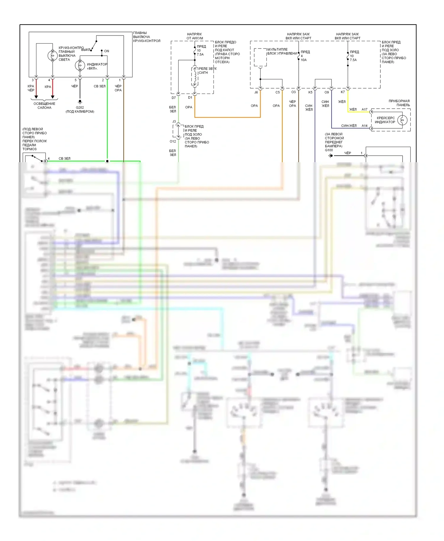 Civic Honda VII (2000-2003): Электросхема круиз-контроля 