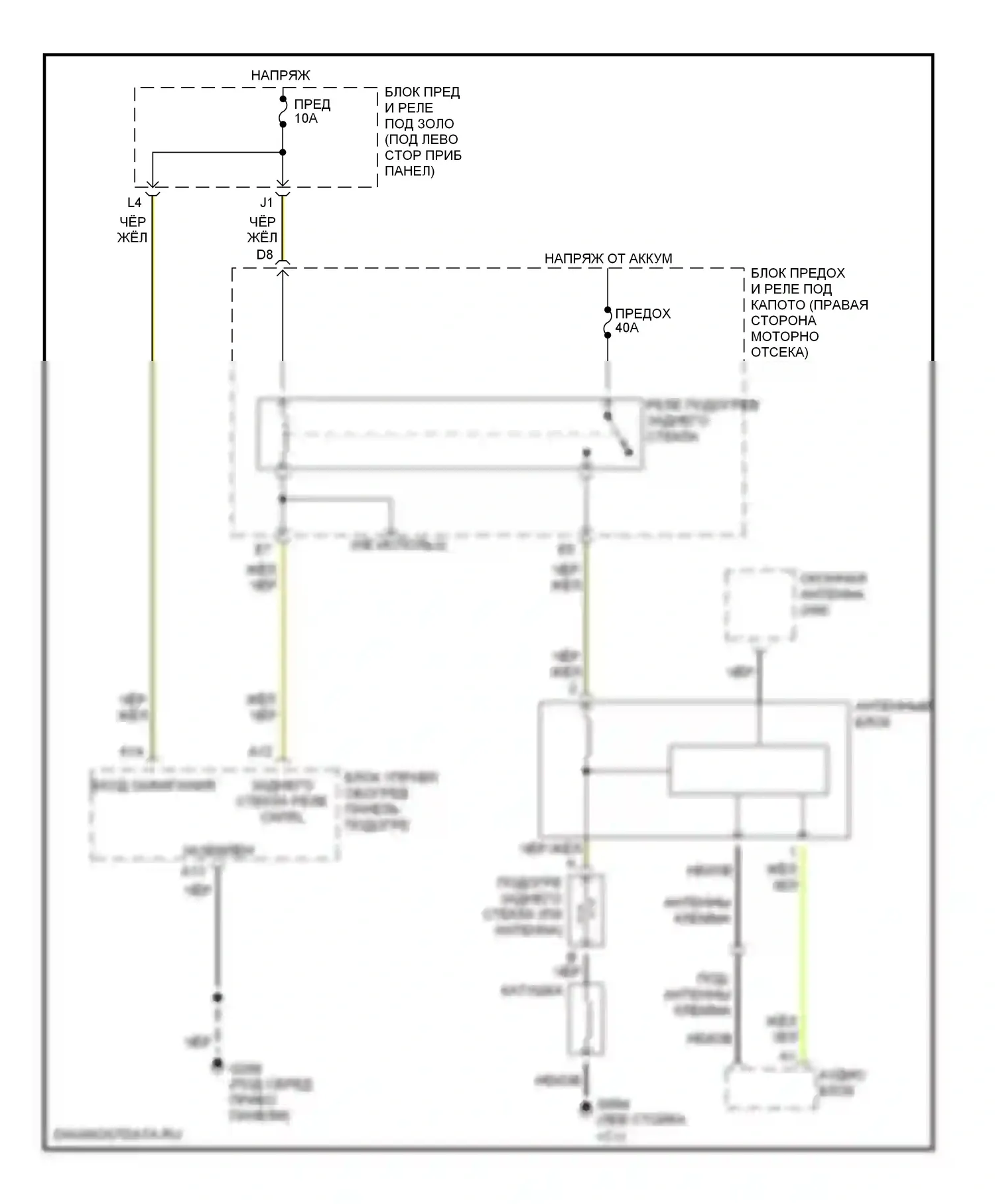 Civic Honda VII (2000-2003): Электросхема подогрева, купе 
