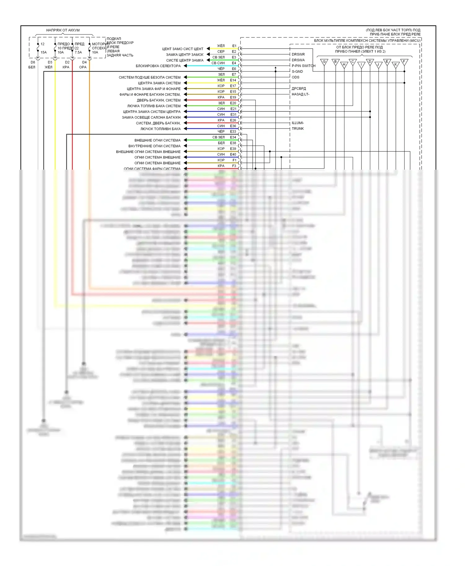 Civic Honda VIII рестайлинг (2008-2011): Электросхема блоков управления кузовом, гибридная (2 из 2) 