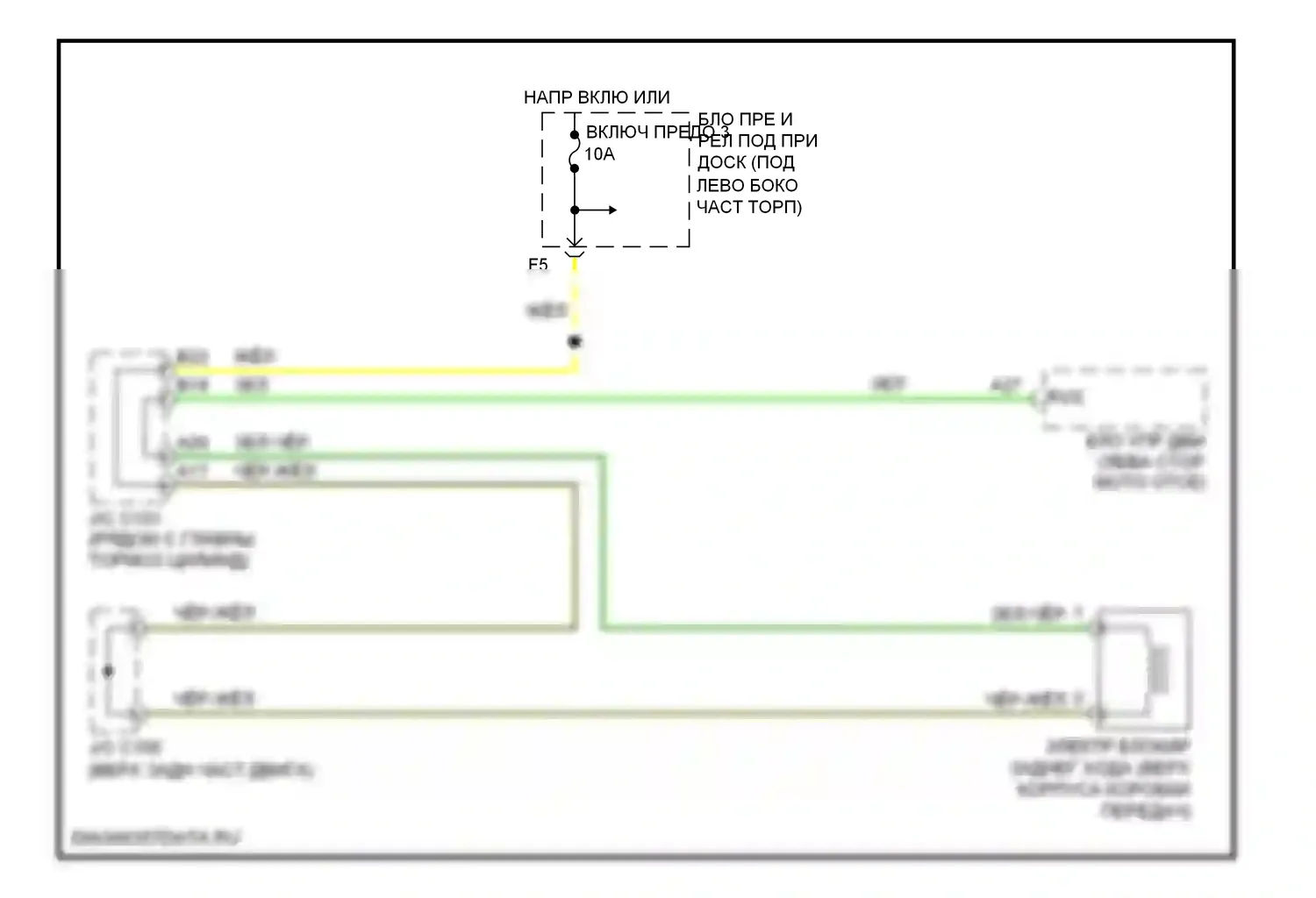 Civic Honda VIII рестайлинг (2008-2011): Электросхема обратной блокировки, кроме гибридной 