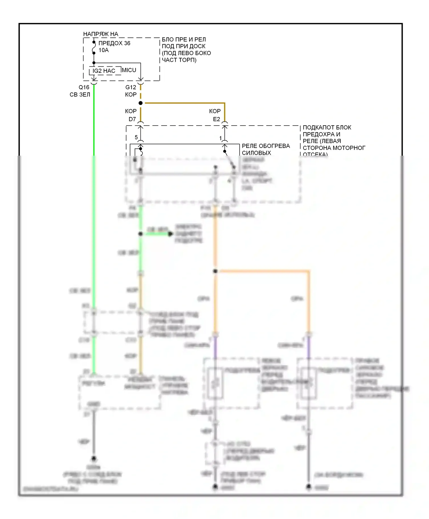 Civic Honda VIII рестайлинг (2008-2011): Обогреваемые зеркала электросхема, седан без гибрида 