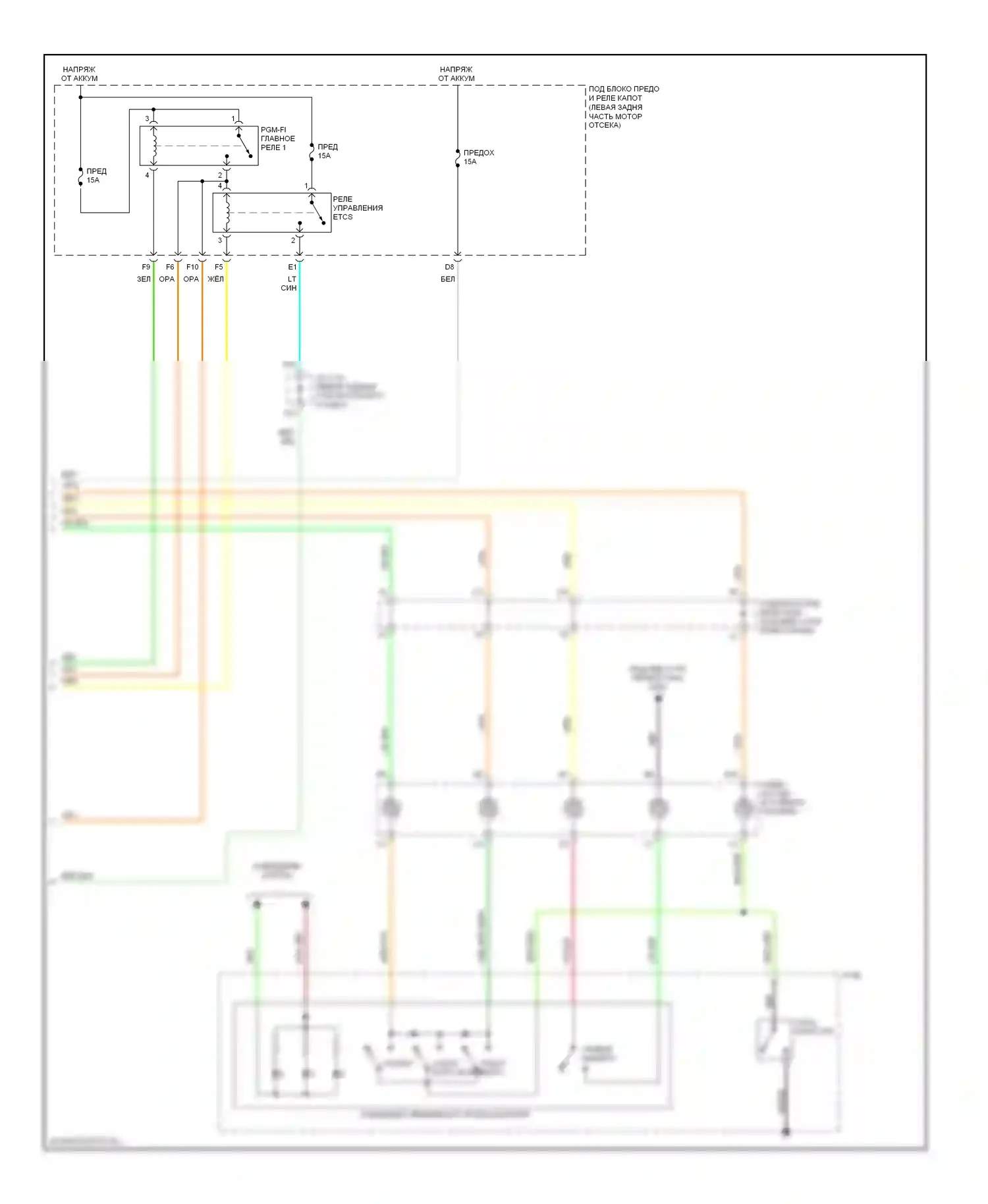 Civic Honda VIII (2005-2009): Электросхема круиз-контроля, гибридная (2 из 2) 