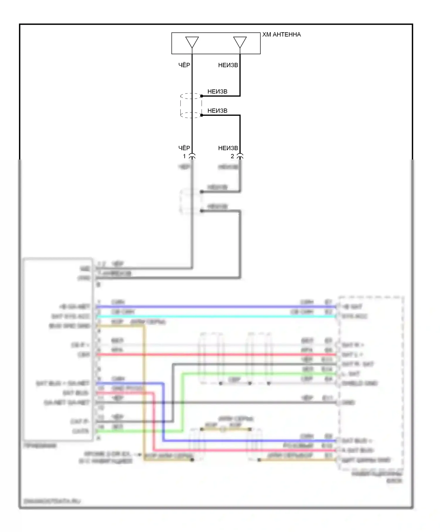 Civic Honda VIII (2005-2009): Электросхема приемника xm 