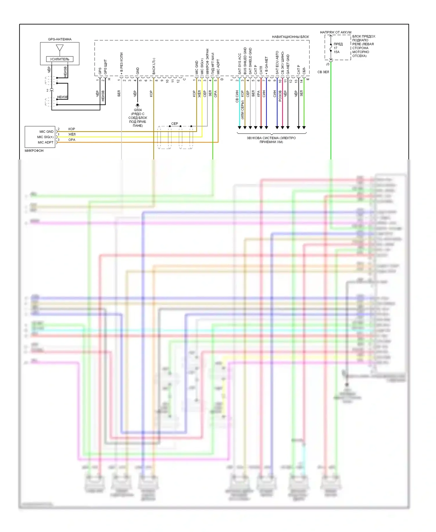 Civic Honda VIII (2005-2009): Электросхема навигации, 4 двери si (3 из 3) 