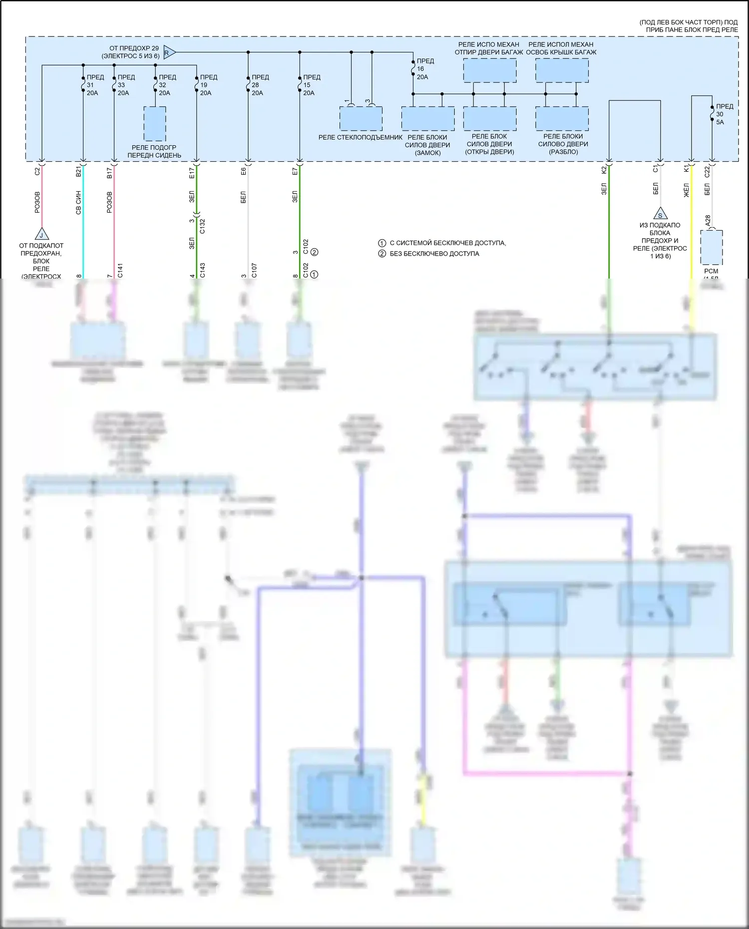 Civic Honda X (2015-2021): Электросхема блока предохранителей реле, хэтчбек (4 из 6) 