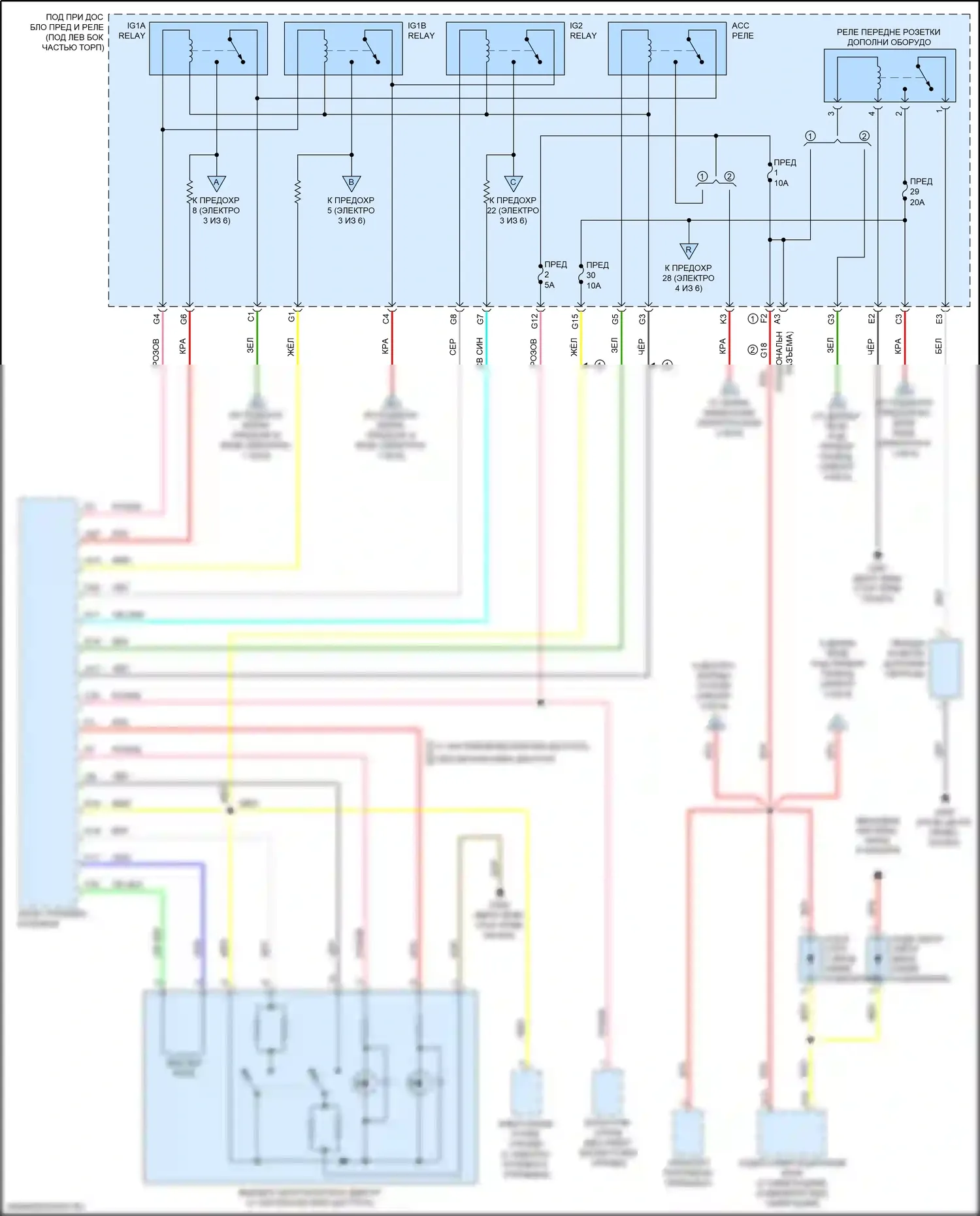Civic Honda X (2015-2021): Электросхема блока предохранителей реле, хэтчбек (5 из 6) 