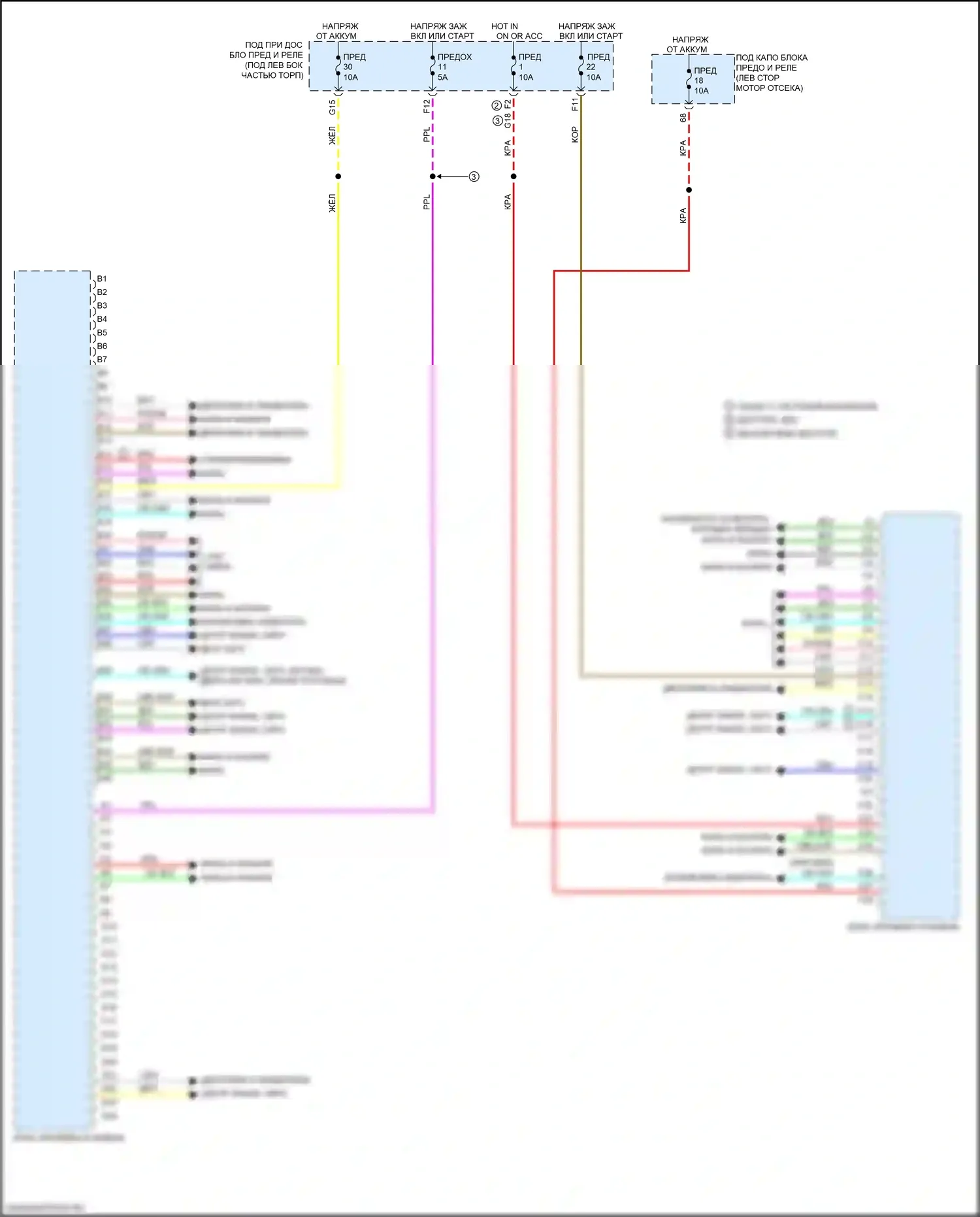 Civic Honda X (2015-2021): Электросхема блоков управления кузовом, кроме хэтчбека (2 из 2) 