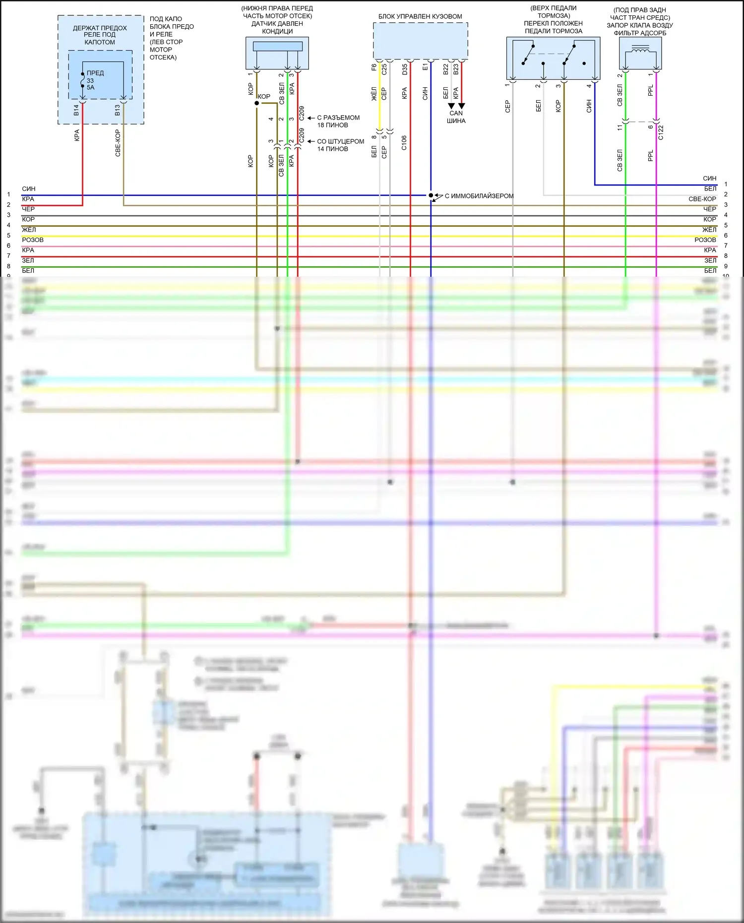 Civic Honda X (2015-2021): Электросхема двигателя 1.5л турбо, хэтчбек (2 из 6) 
