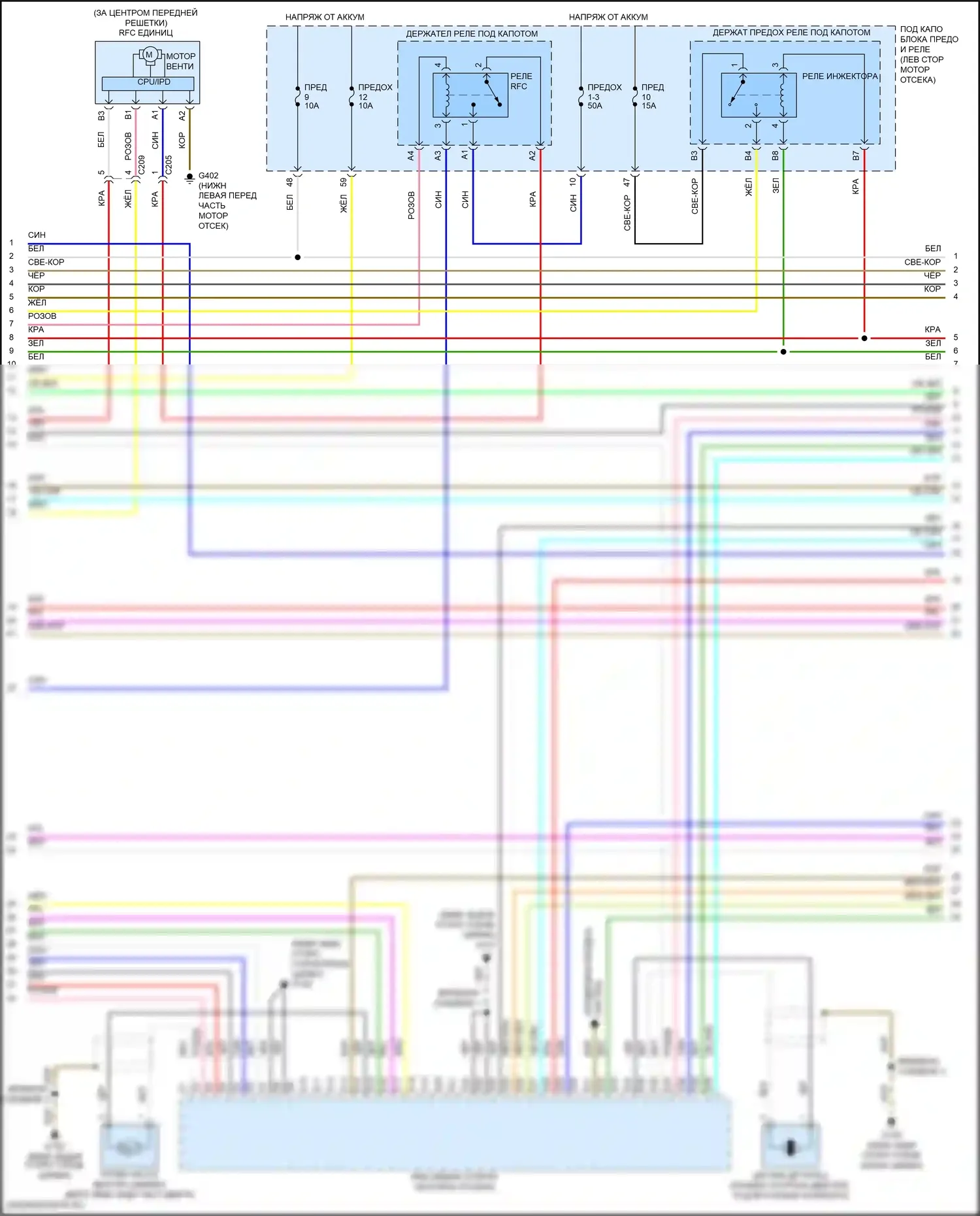 Civic Honda X (2015-2021): Электросхема двигателя 1.5л турбо, кроме си (3 из 6) 