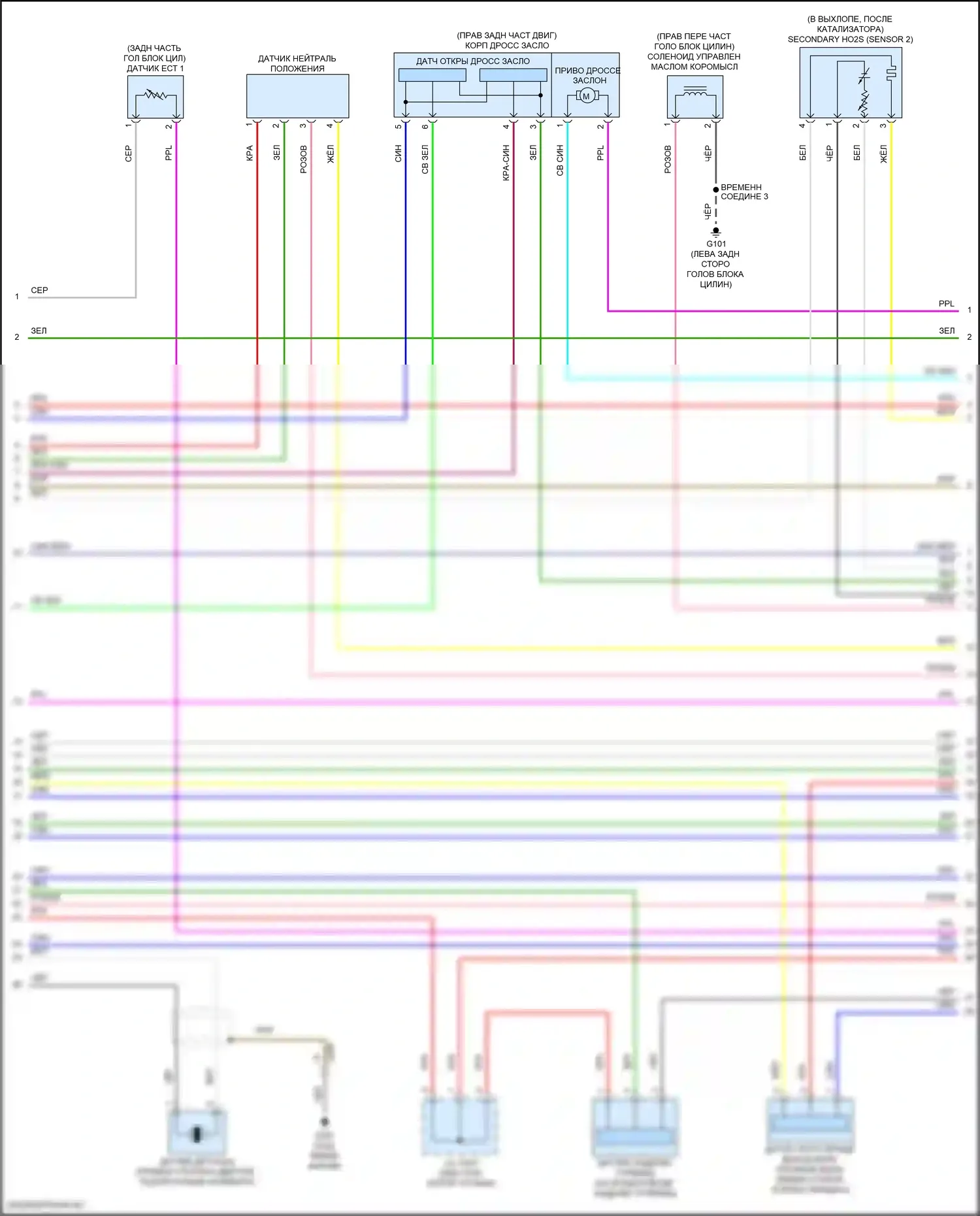 Civic Honda X (2015-2021): Электросхема двигателя 2.0л турбо (6 из 7) 