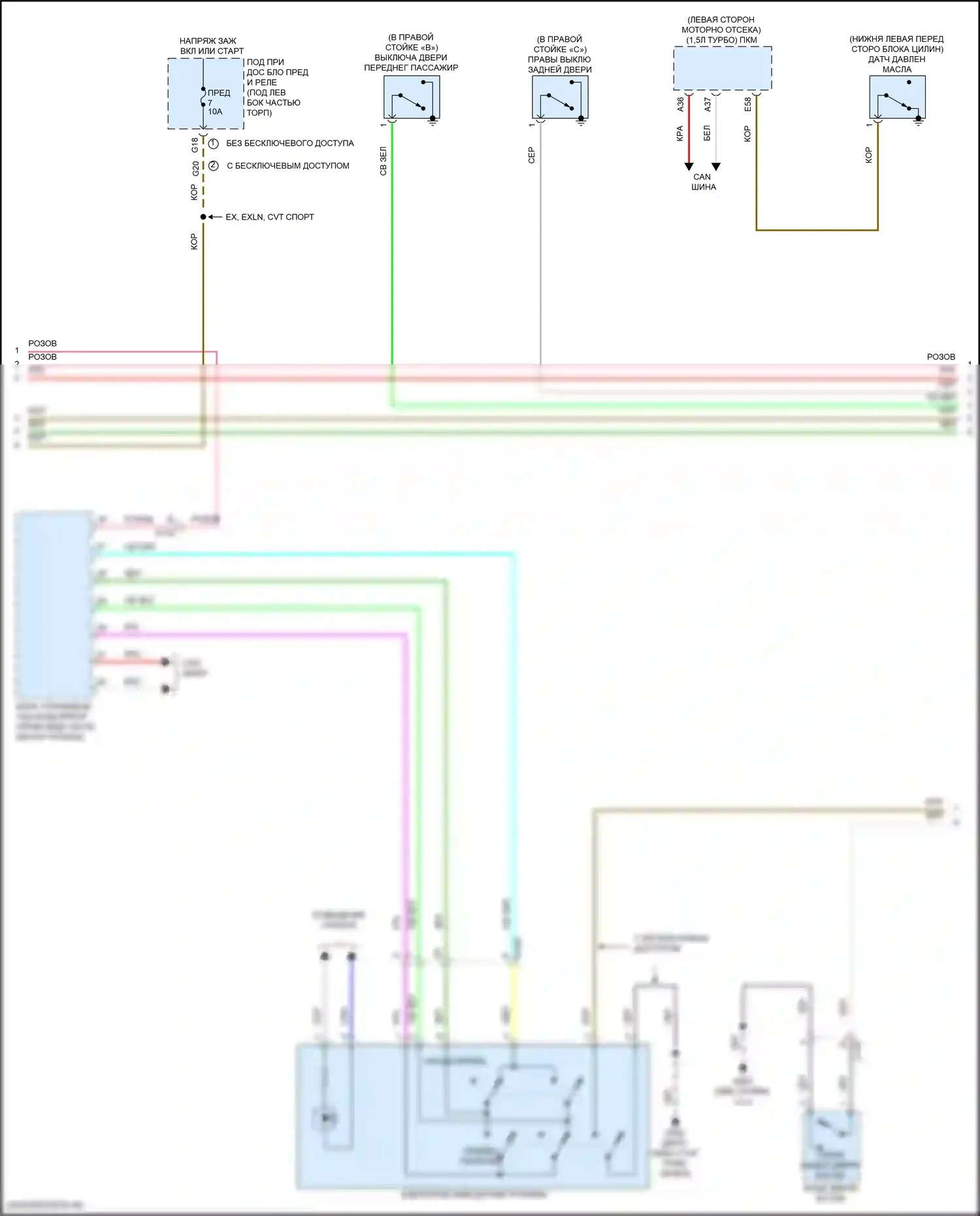 Civic Honda X (2015-2021): Электросхема приборной панели, хэтчбек (3 из 4) 