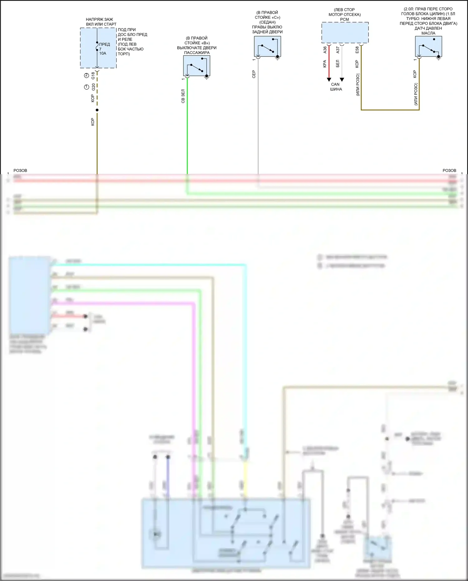 Civic Honda X (2015-2021): Электросхема приборной панели, купе (3 из 4) 