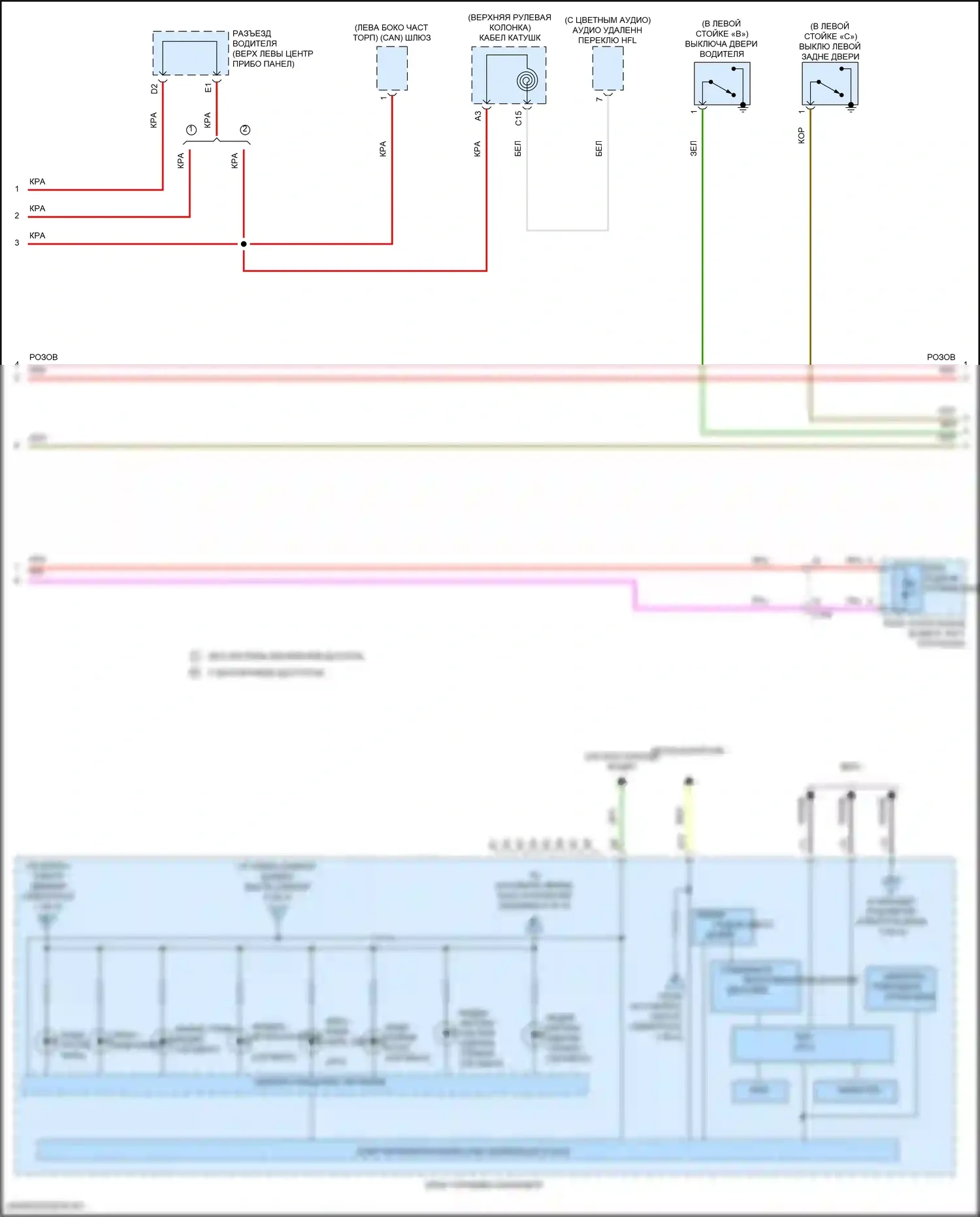 Civic Honda X (2015-2021): Электросхема приборной панели, седан (2 из 4) 
