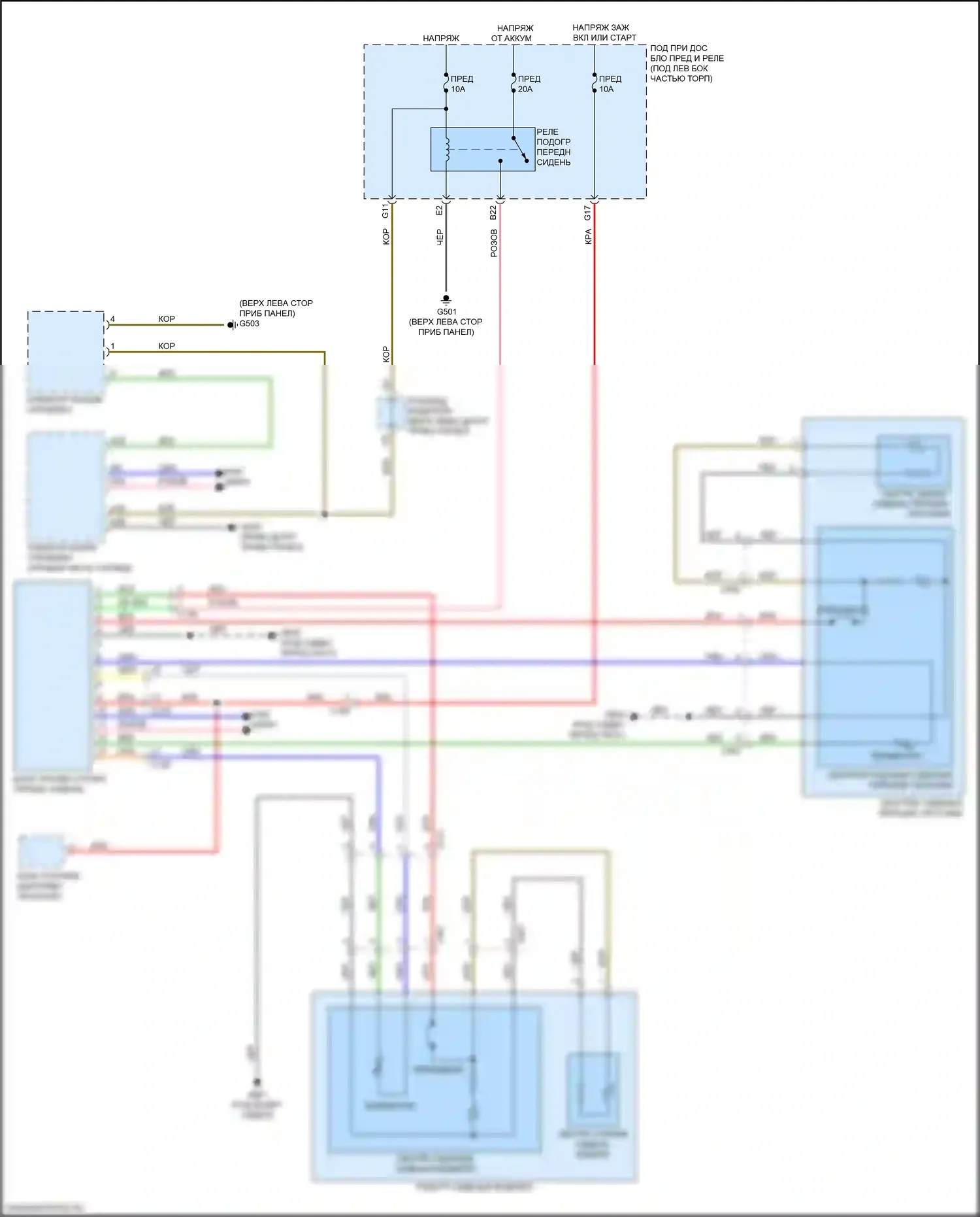 Civic Honda X (2015-2021): Электросхема подогрева сидений, купе 