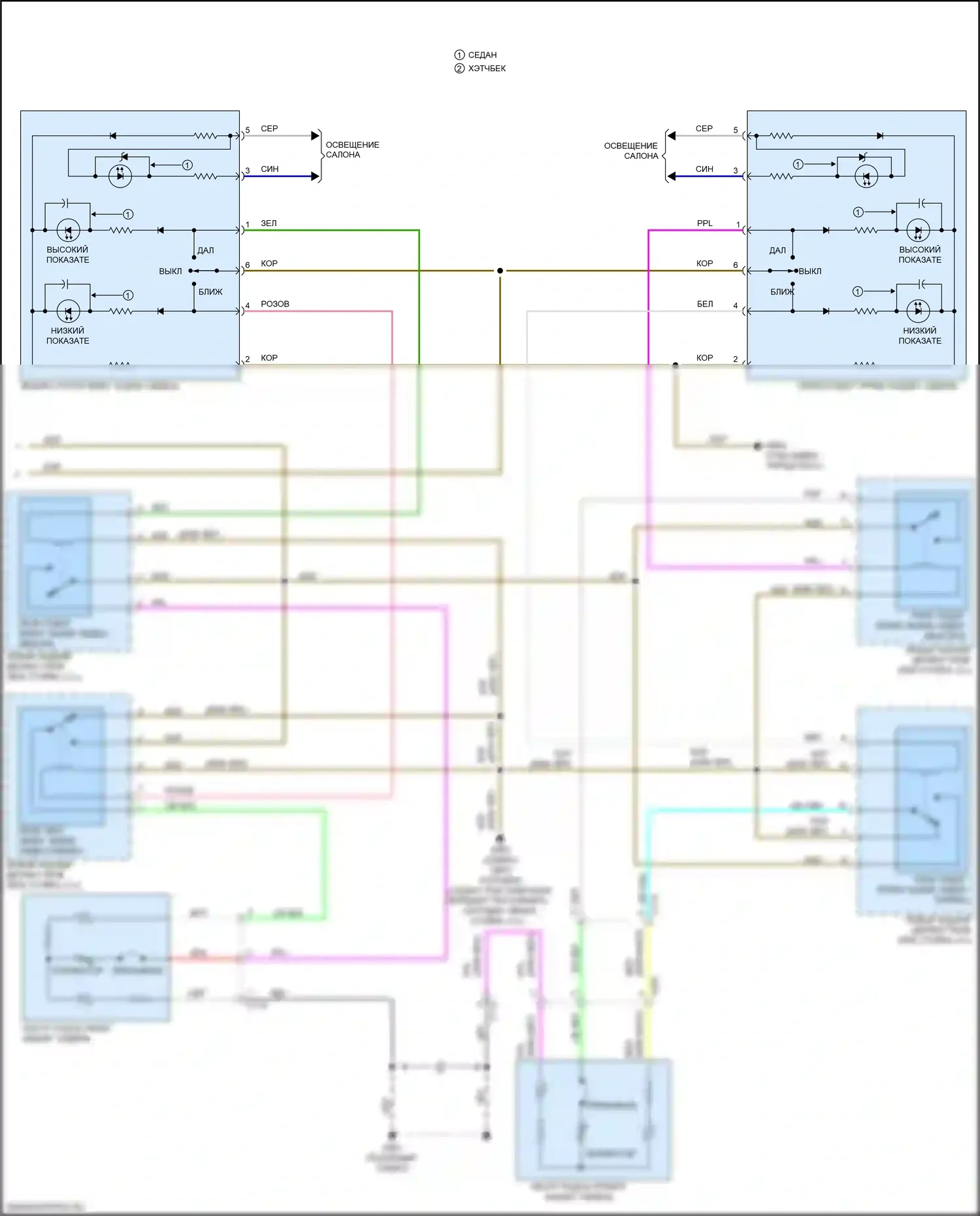 Civic Honda X (2015-2021): Электросхема подогрева сидений, седан (2 из 2) 