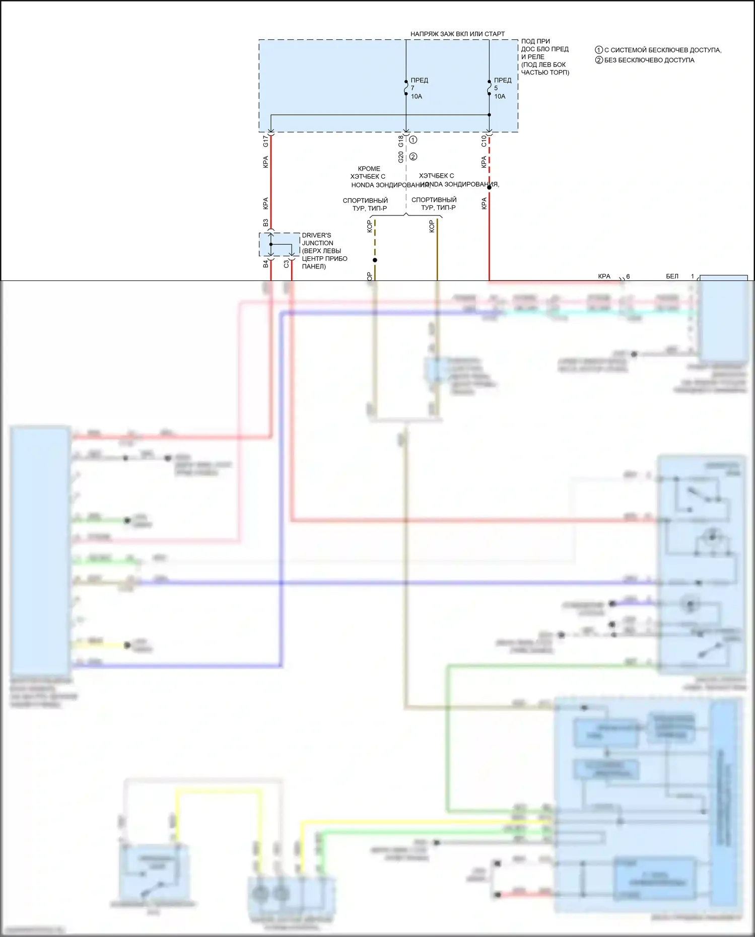 Civic Honda X (2015-2021): Универсальная электросхема камеры, хэтчбек 