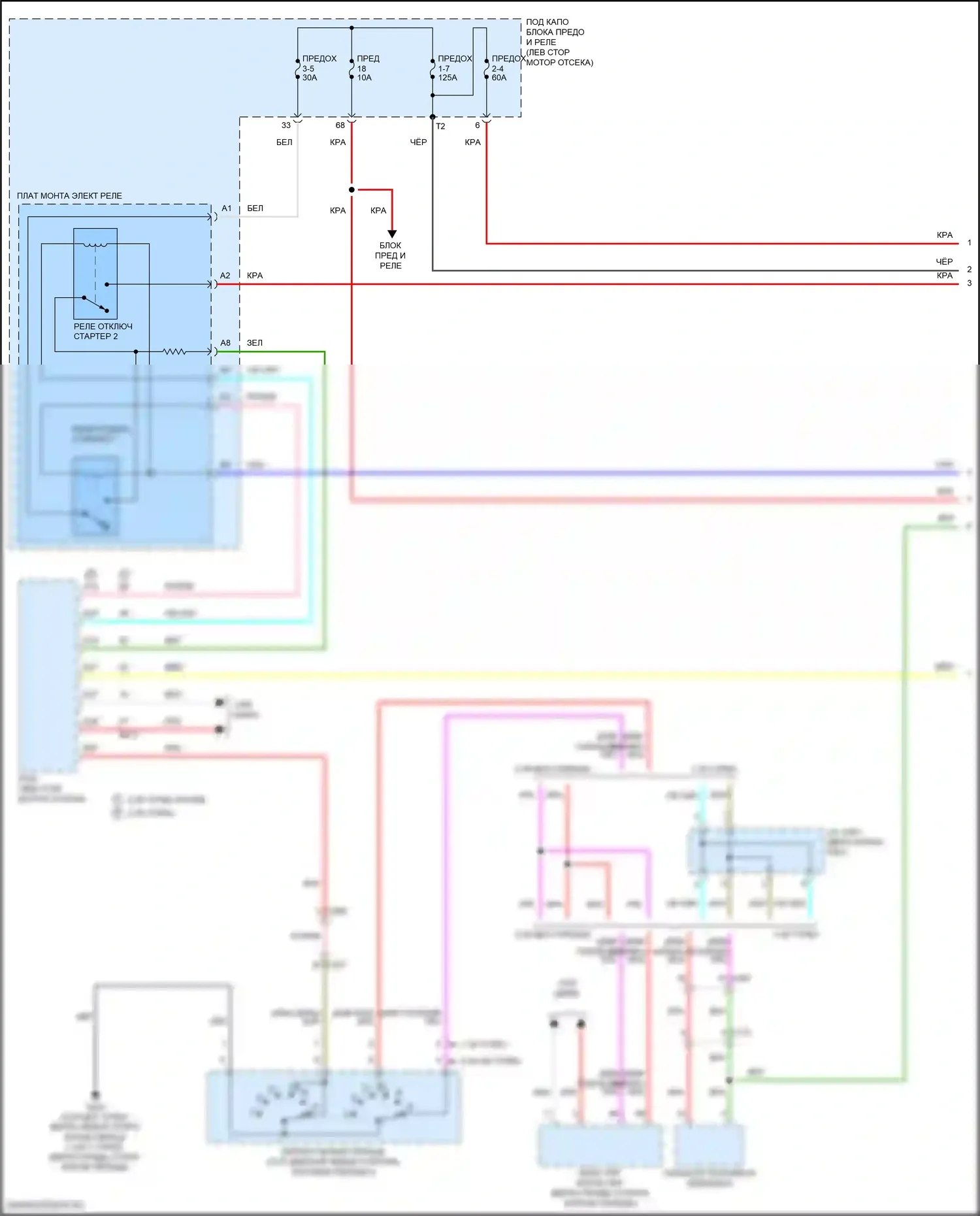 Civic Honda X (2015-2021): Электросхема стартера, с системой бесключевого доступа (1 из 2) 