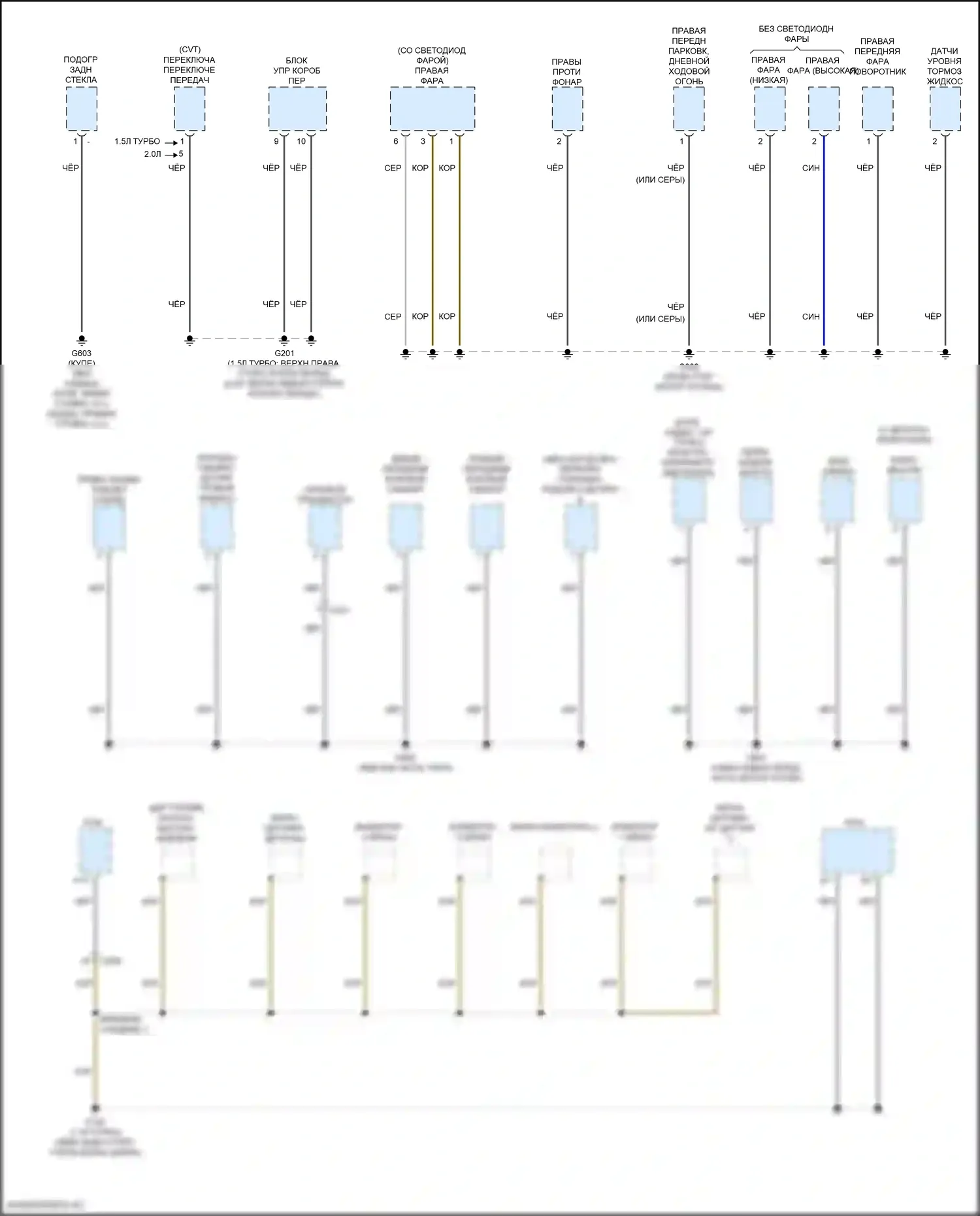 Civic Honda X (2015-2021): Электросхема разводки массы, купе (2 из 5) 