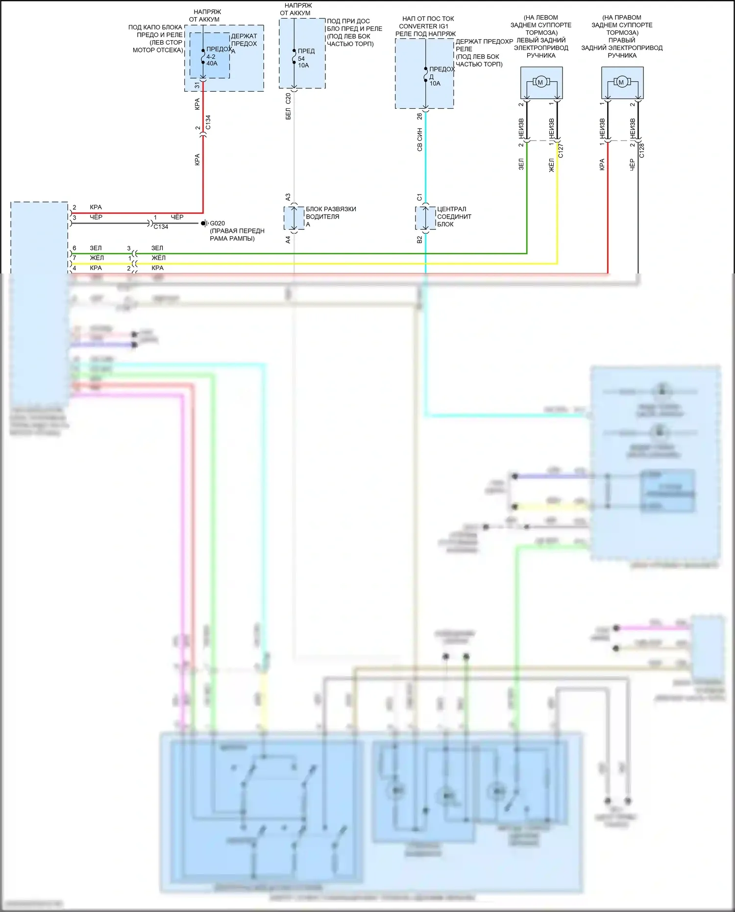 Civic Honda XI (2021-2024): Электрическая электросхема стояночного тормоза, седан 