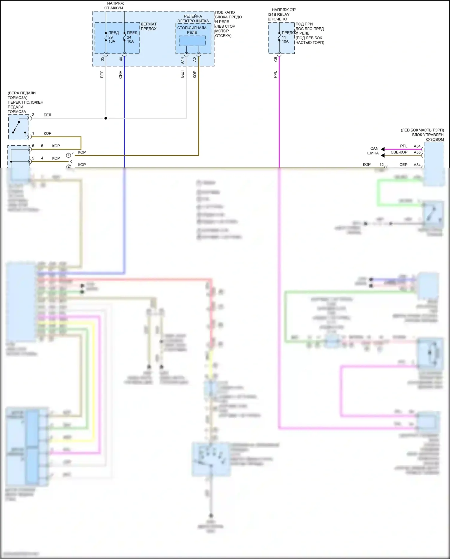Civic Honda XI (2021-2024): Электросхема блокировки селектора 
