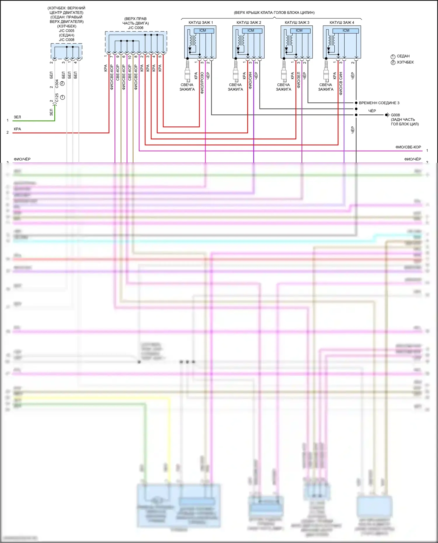 Civic Honda XI (2021-2024): Электросхема двигателя 1.5л турбо (6 из 8) 