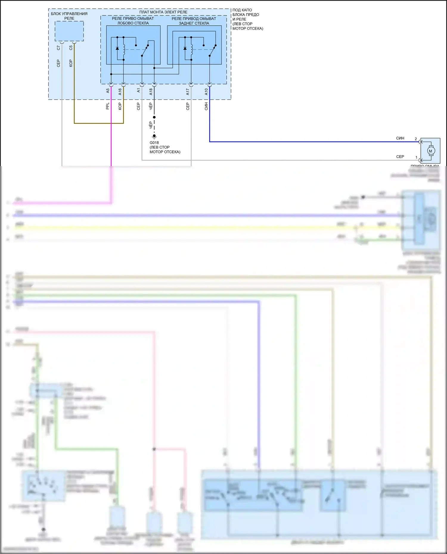 Civic Honda XI (2021-2024): Электросхема передних дворников и омывателей (2 из 2) 