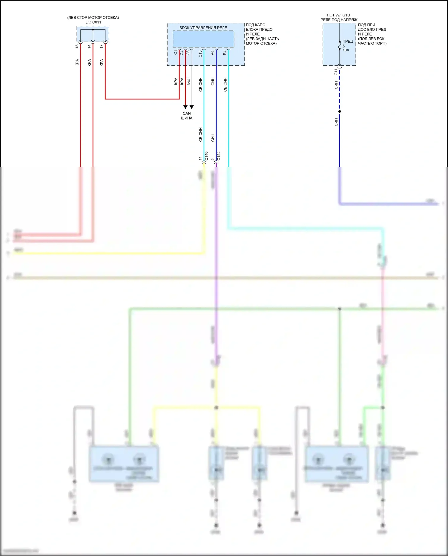 Civic Honda XI (2021-2024): Электросхема фар и фонарей, седан (2 из 3) 