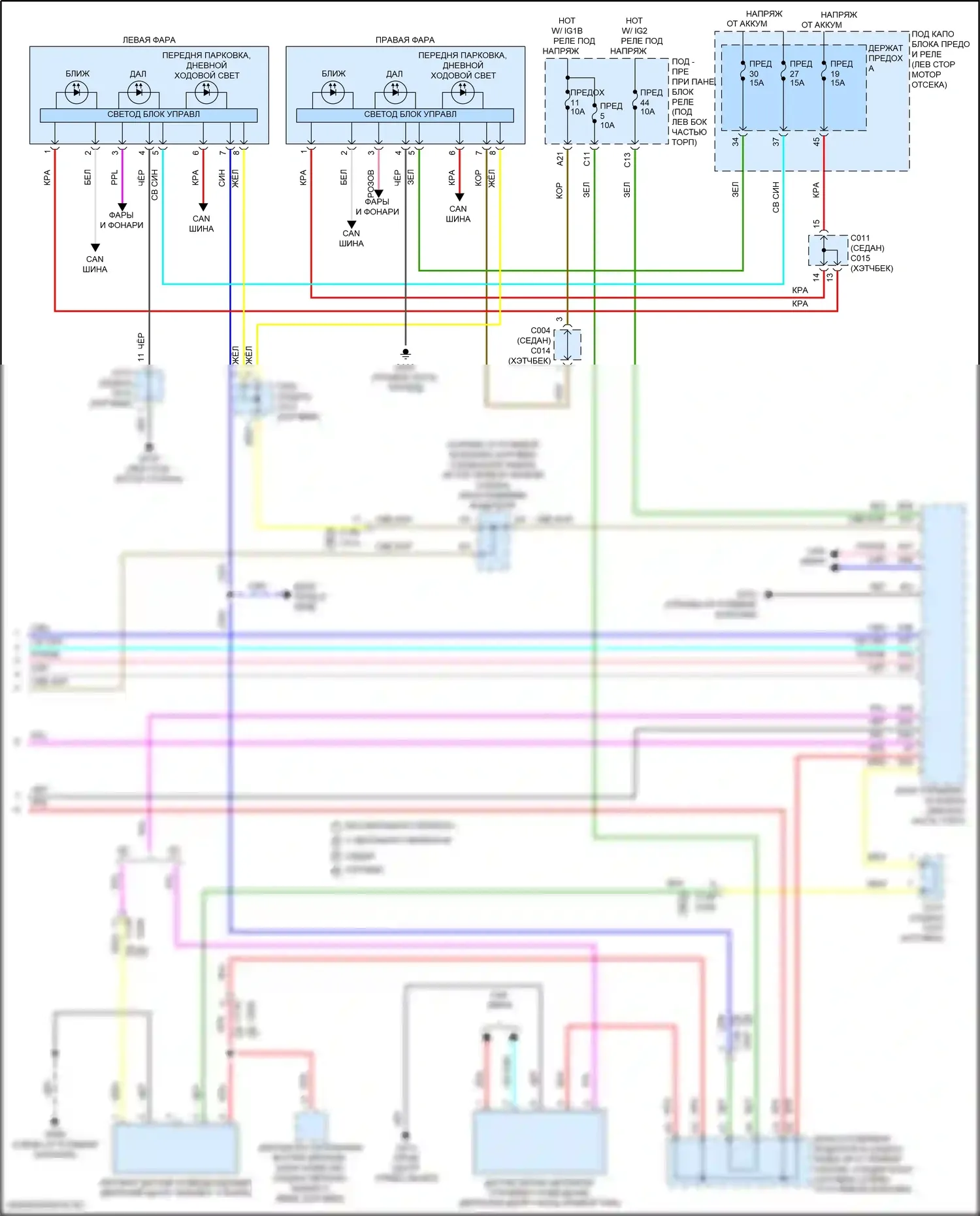 Civic Honda XI (2021-2024): Электросхема фар (2 из 2) 