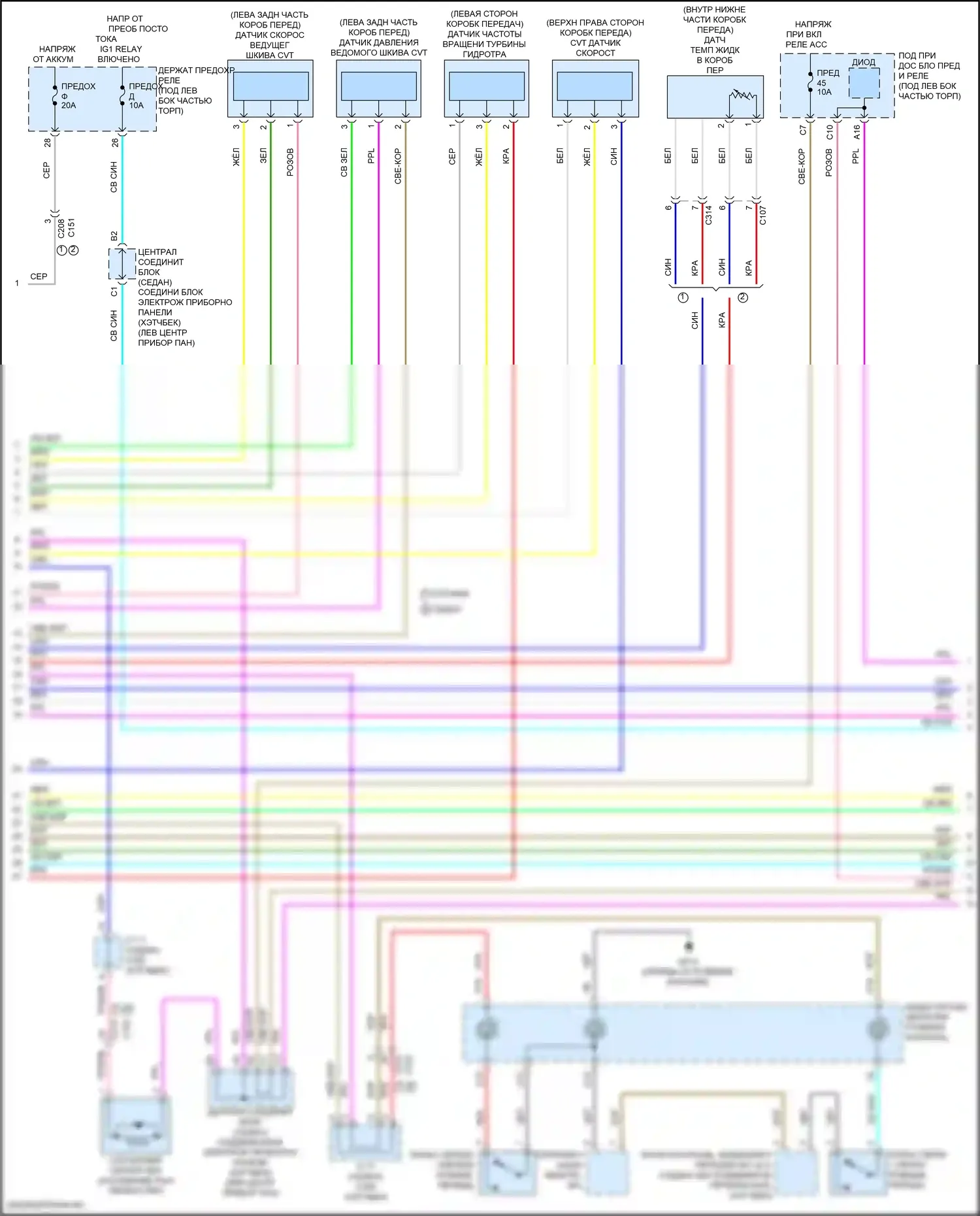 Civic Honda XI (2021-2024): 1.5л турбо, электросхема коробки передач (2 из 3) 