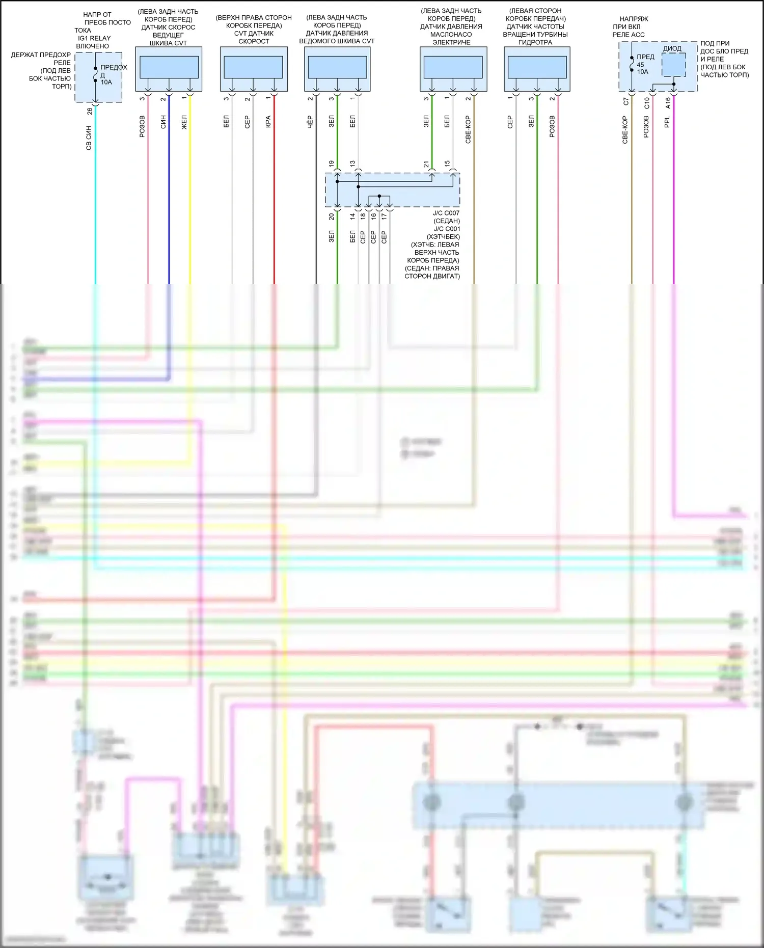 Civic Honda XI (2021-2024): 2.0l, электросхема коробки передач (2 из 3) 