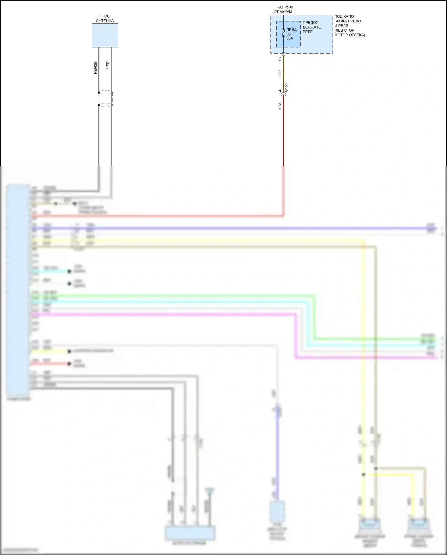 Civic Honda XI (2021-2024): Электросхема магнитола, седан без усилителя (1 из 3) 