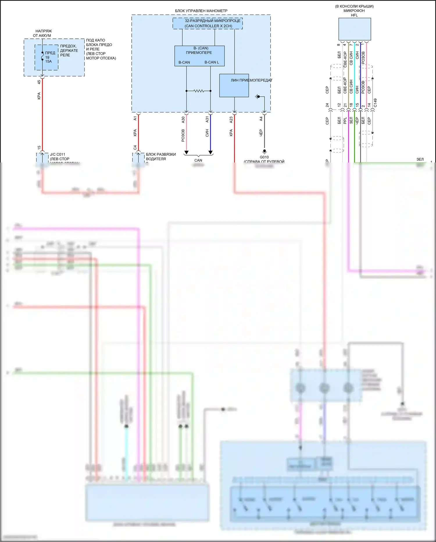 Civic Honda XI (2021-2024): Электросхема магнитола, седан с усилителем (3 из 4) 