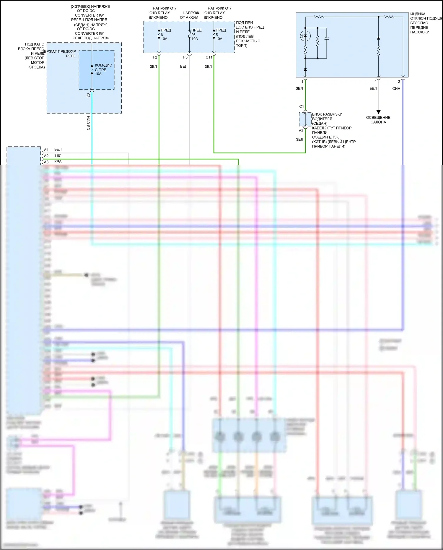 Civic Honda XI (2021-2024): Электросхема подушек безопасности (1 из 4) 