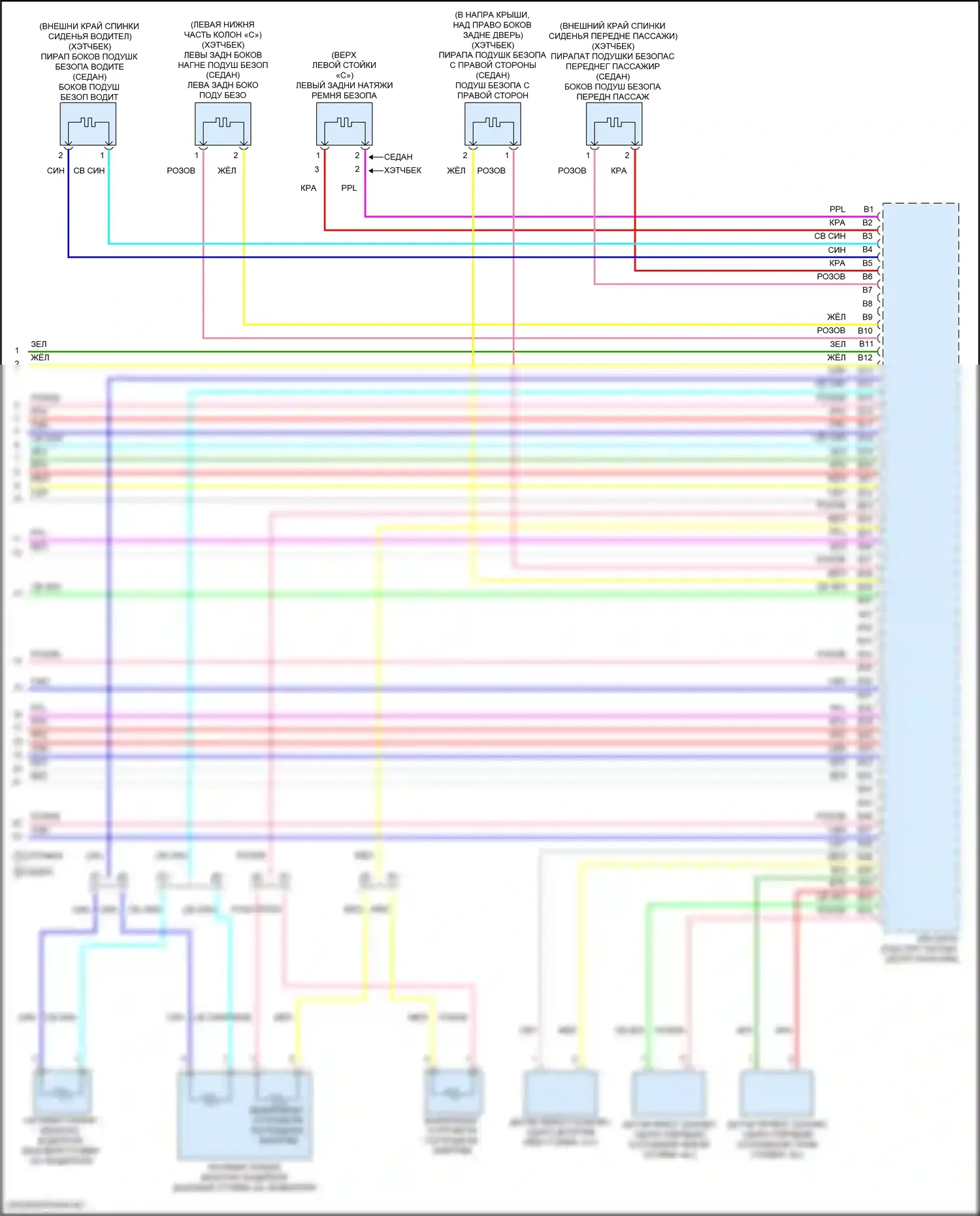 Civic Honda XI (2021-2024): Электросхема подушек безопасности (4 из 4) 