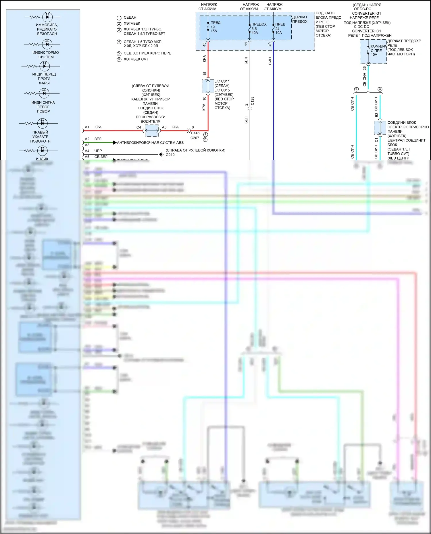 Civic Honda XI (2021-2024): Электросхема приборной панели (1 из 3) 